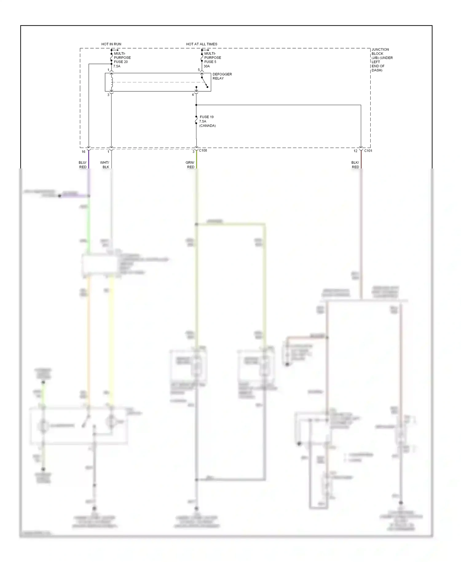 Mitsubishi Eclipse III (1999-2005) defogger wiring diagram  (1 of 1)