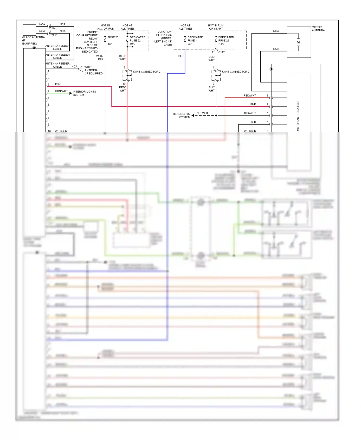 Mitsubishi Eclipse III (1999-2005) din cable wiring diagram  (1 of 2)