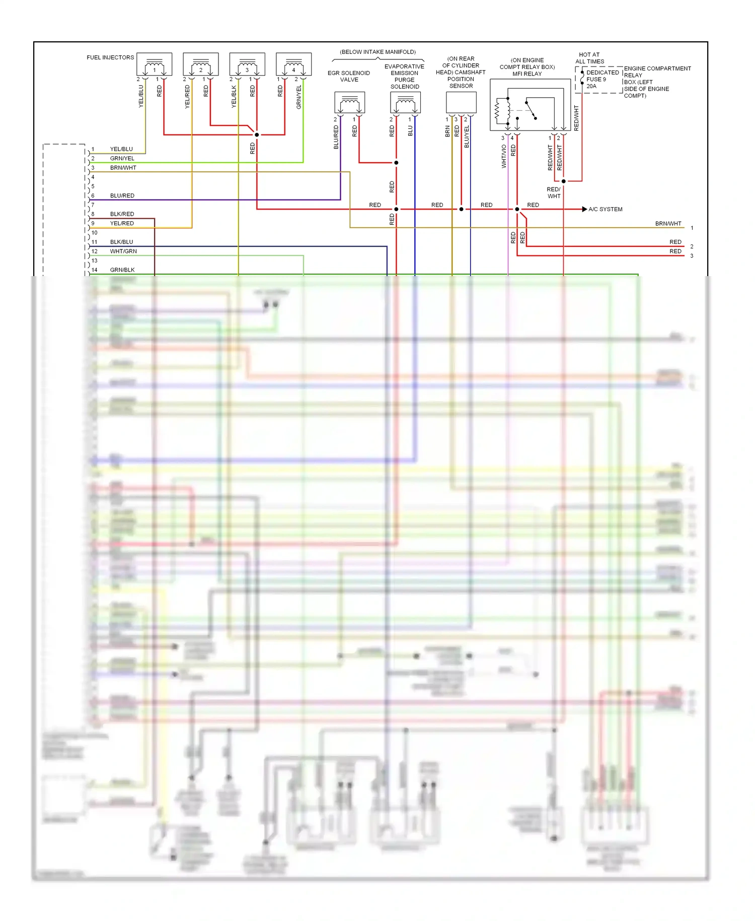 Mitsubishi Eclipse III (1999-2005) engine speed detection connector (in engine compt relay box) wiring diagram  (2 of 4)