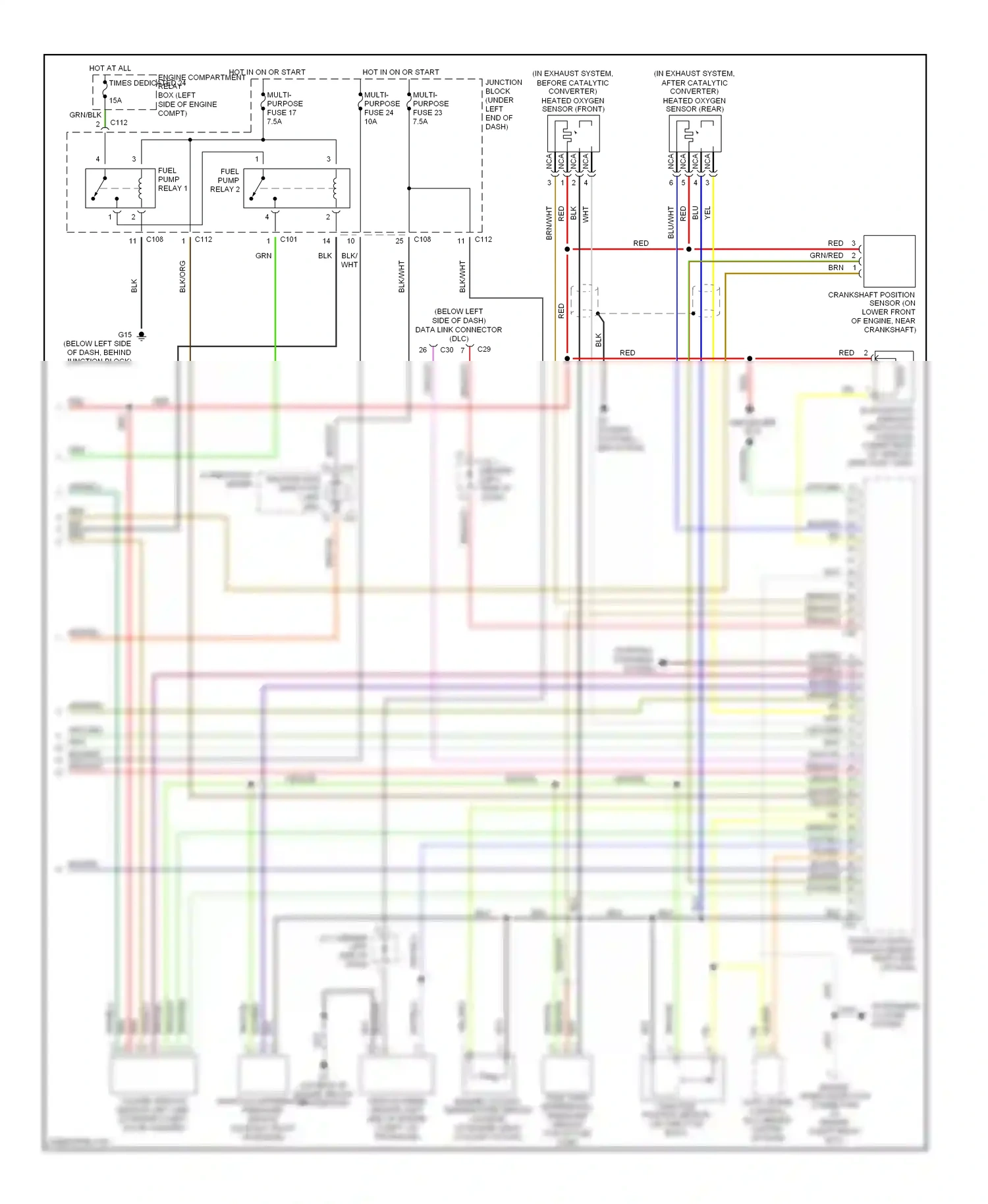 Mitsubishi Eclipse III (1999-2005) engine speed detection connector (in engine compt relay box) wiring diagram  (1 of 4)