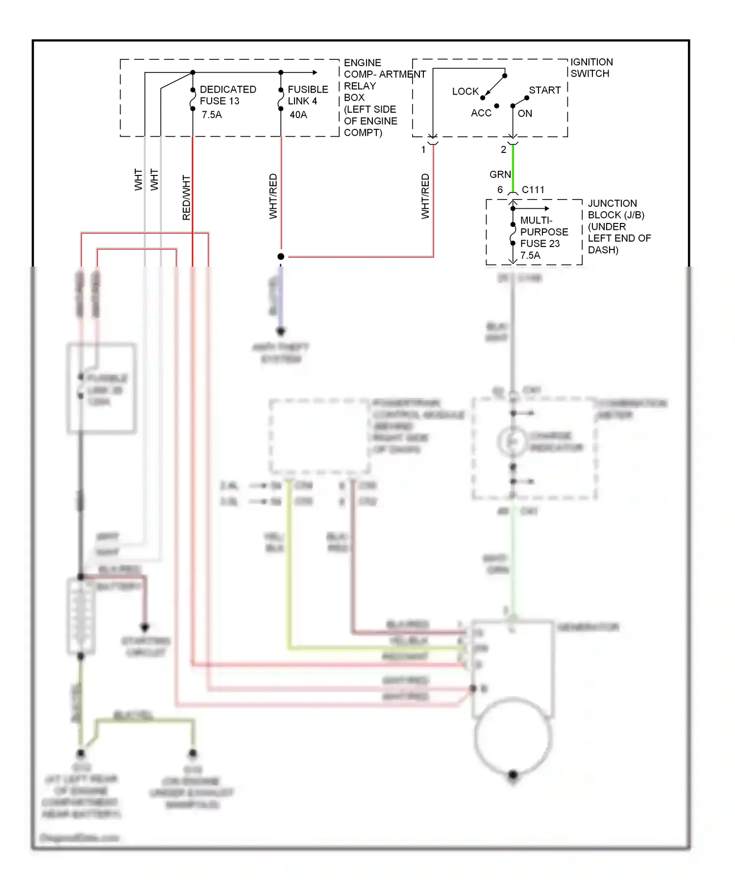 Mitsubishi Eclipse III (1999-2005) generator wiring diagram  (1 of 7)