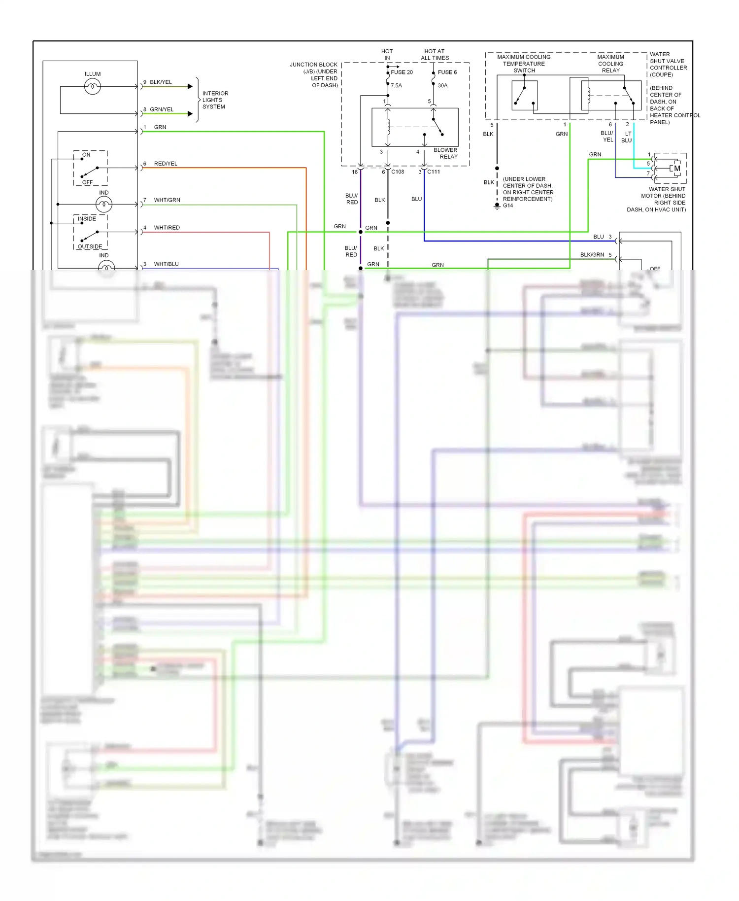 Mitsubishi Eclipse III (1999-2005) inside wiring diagram  (1 of 2)