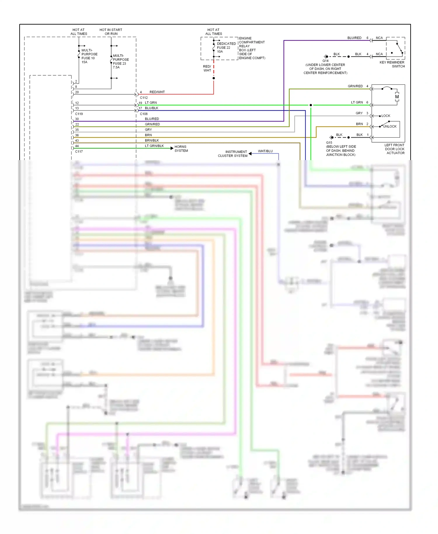 Mitsubishi Eclipse III (1999-2005) lock wiring diagram  (6 of 9)
