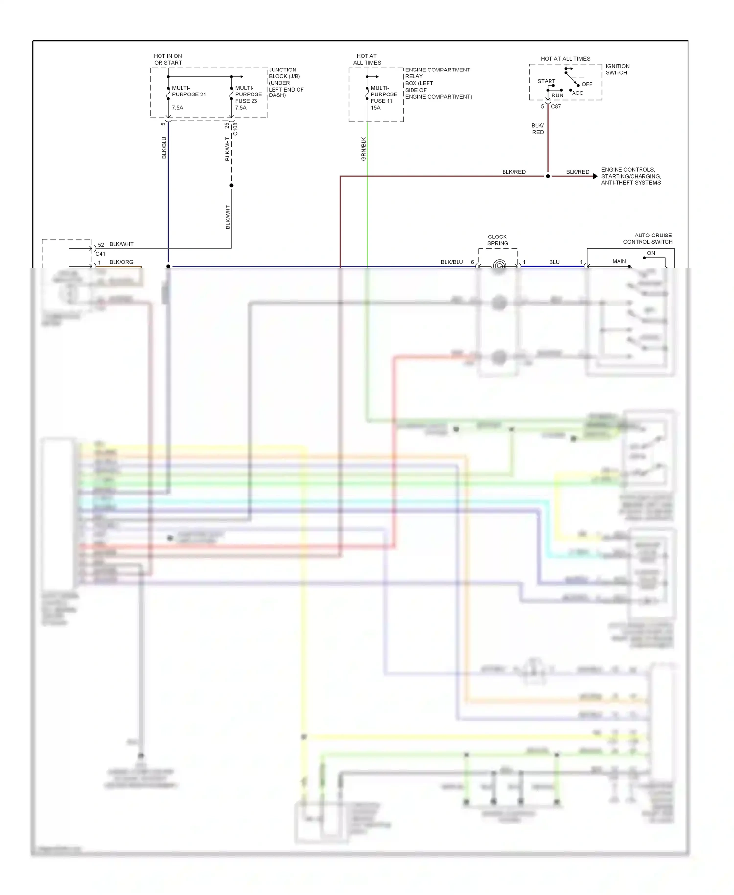 Mitsubishi Eclipse III (1999-2005) main wiring diagram  (1 of 2)