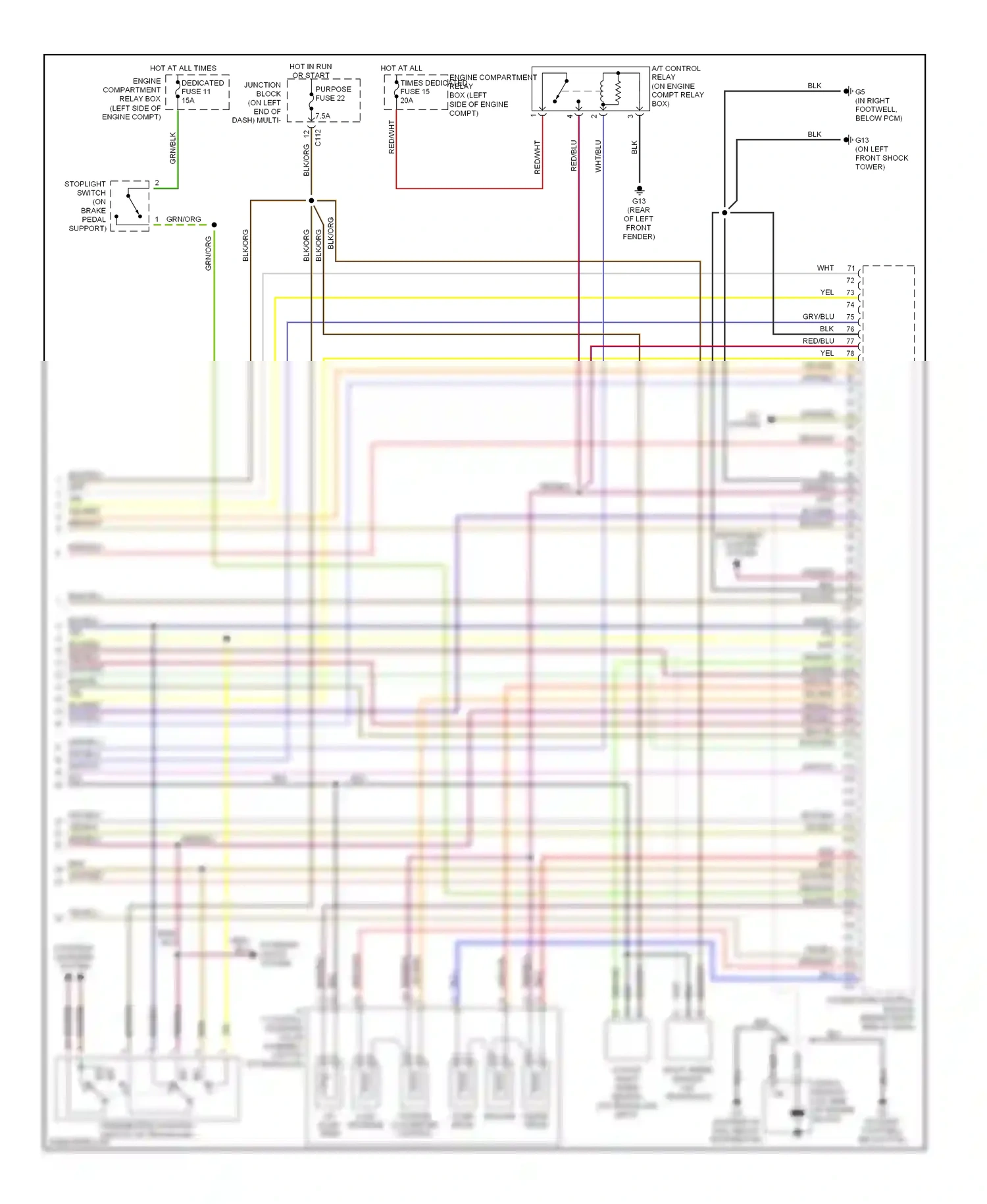 Mitsubishi Eclipse III (1999-2005) park/neutral position switch (on transaxle) wiring diagram  (3 of 5)