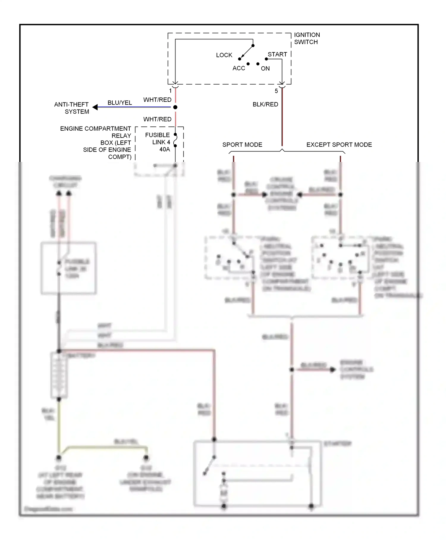 Mitsubishi Eclipse III (1999-2005) starter wiring diagram  (1 of 2)