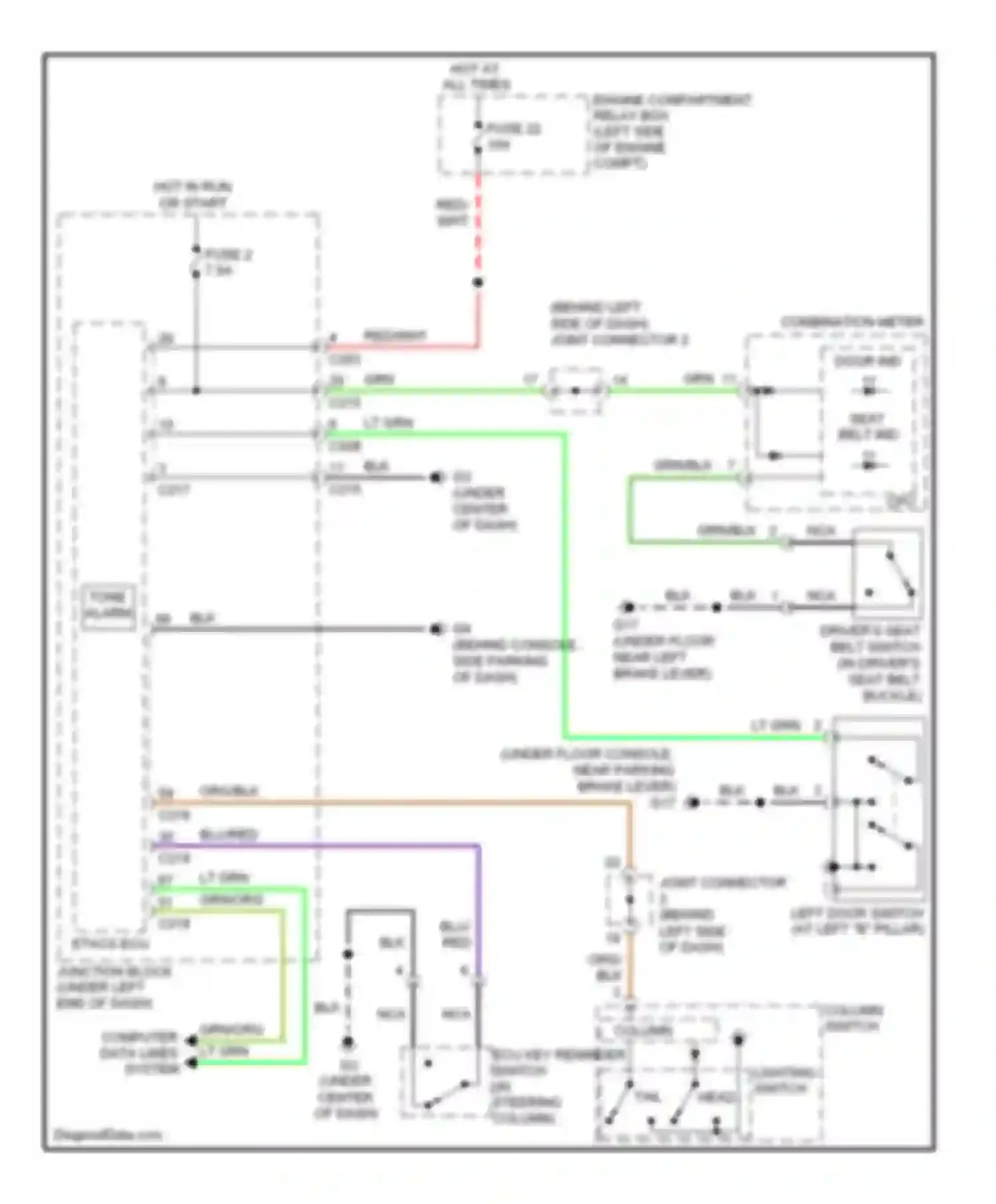 Wiring diagram column switch for Mitsubishi Eclipse IV facelift (2008-2011) (1 of 8)