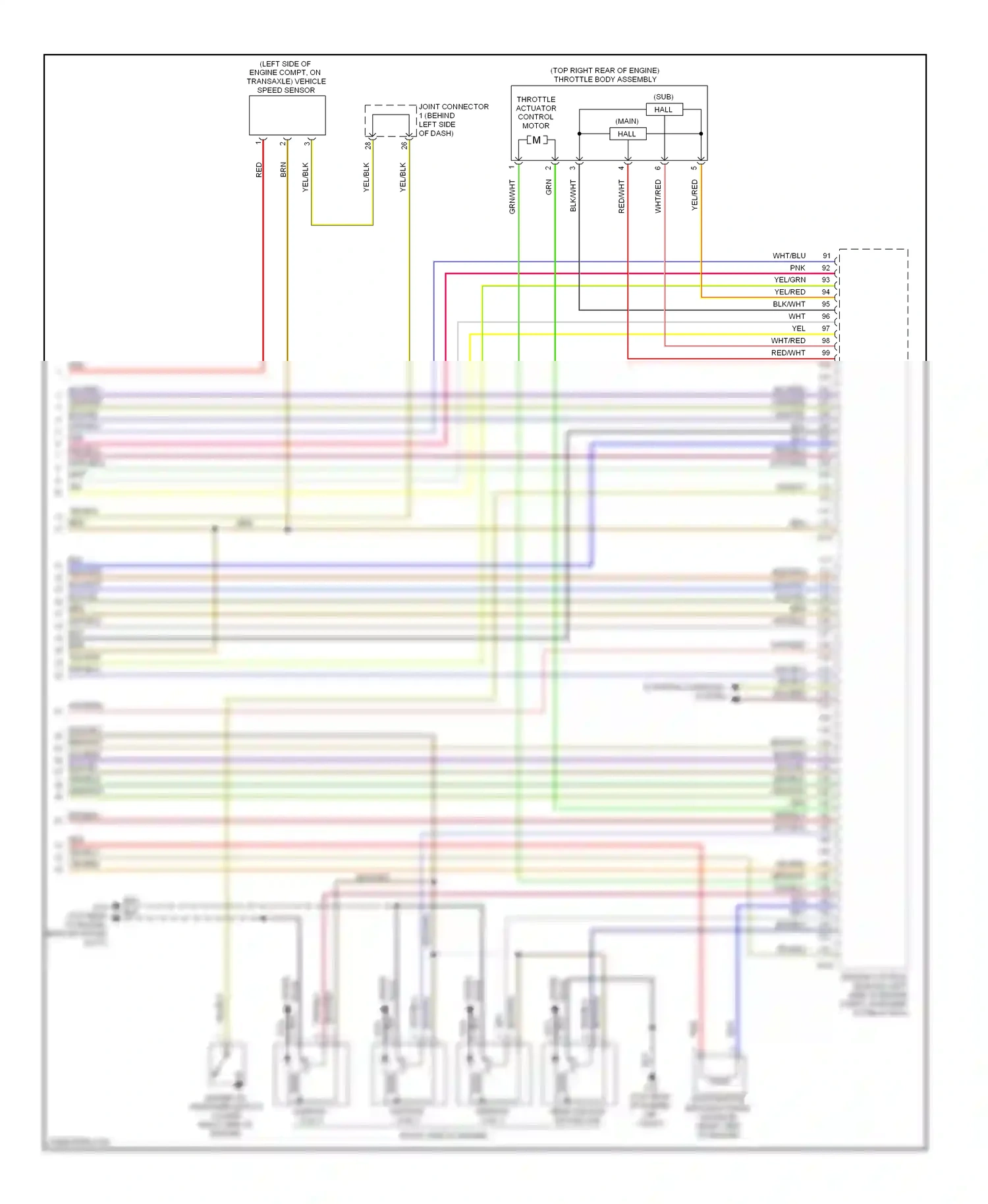 Mitsubishi Eclipse IV facelift (2008-2011) engine control module (left side of engine compt, forward of relay box) wiring diagram  (3 of 5)
