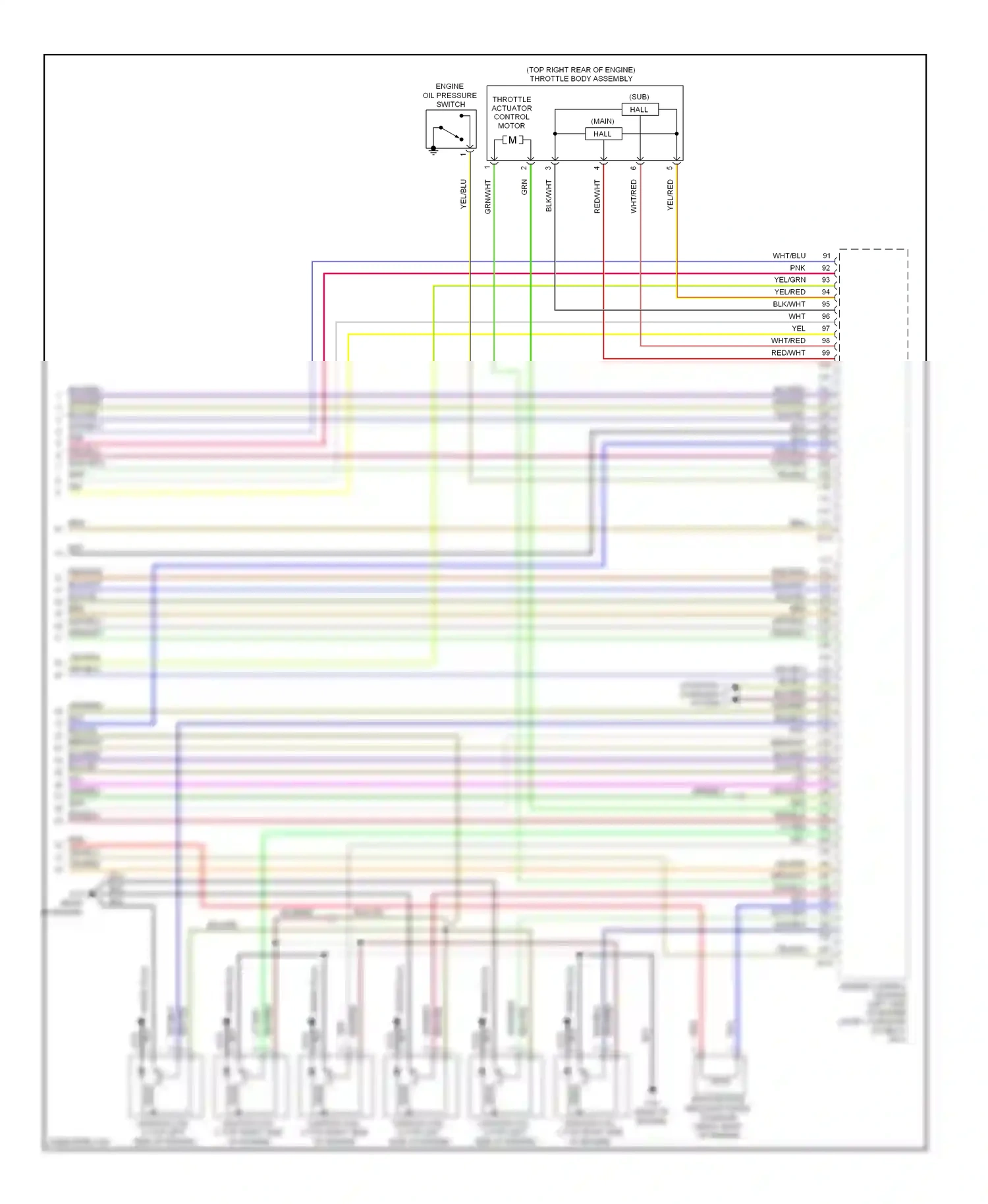 Mitsubishi Eclipse IV facelift (2008-2011) engine control module (left side of engine compt, forward of relay box) wiring diagram  (5 of 5)