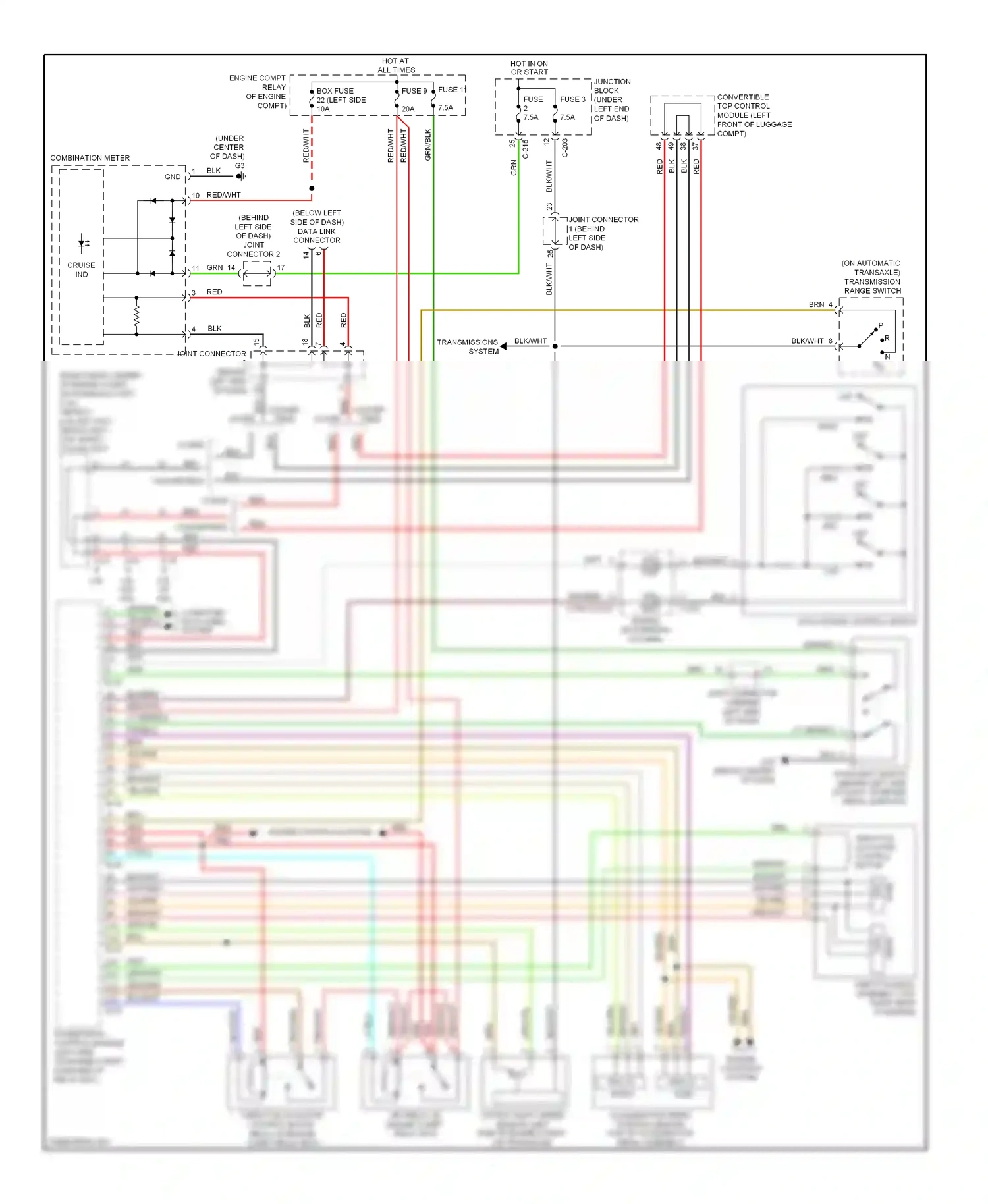 Mitsubishi Eclipse IV facelift (2008-2011) engine controls system hall ic (sub) wiring diagram  (1 of 1)