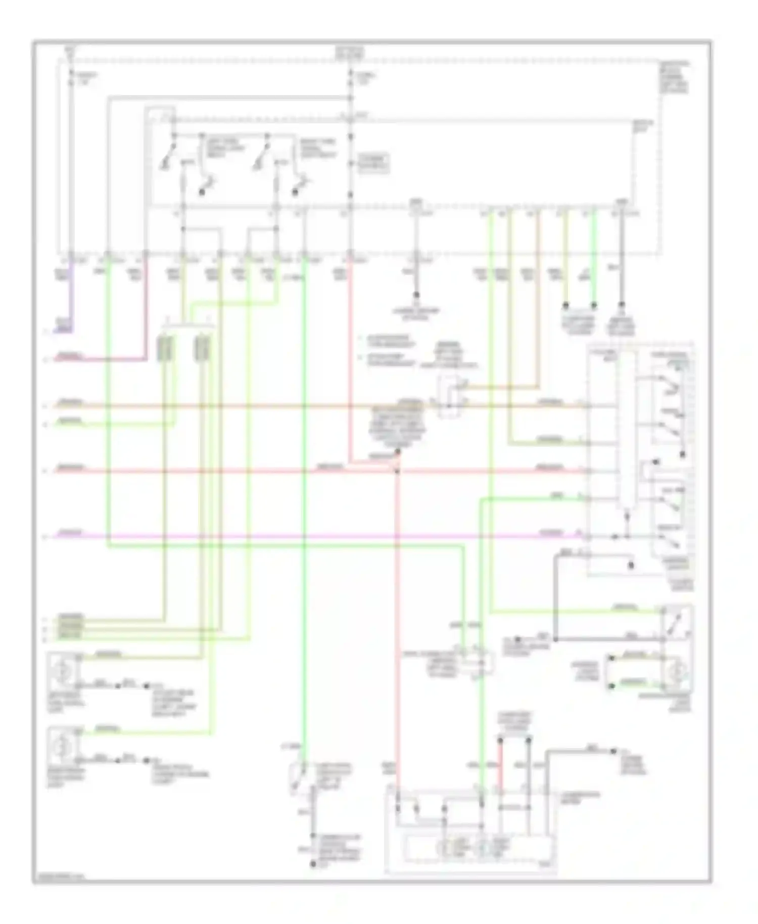 Wiring diagram hazard warning light switch for Mitsubishi Eclipse IV facelift (2008-2011) (1 of 2)
