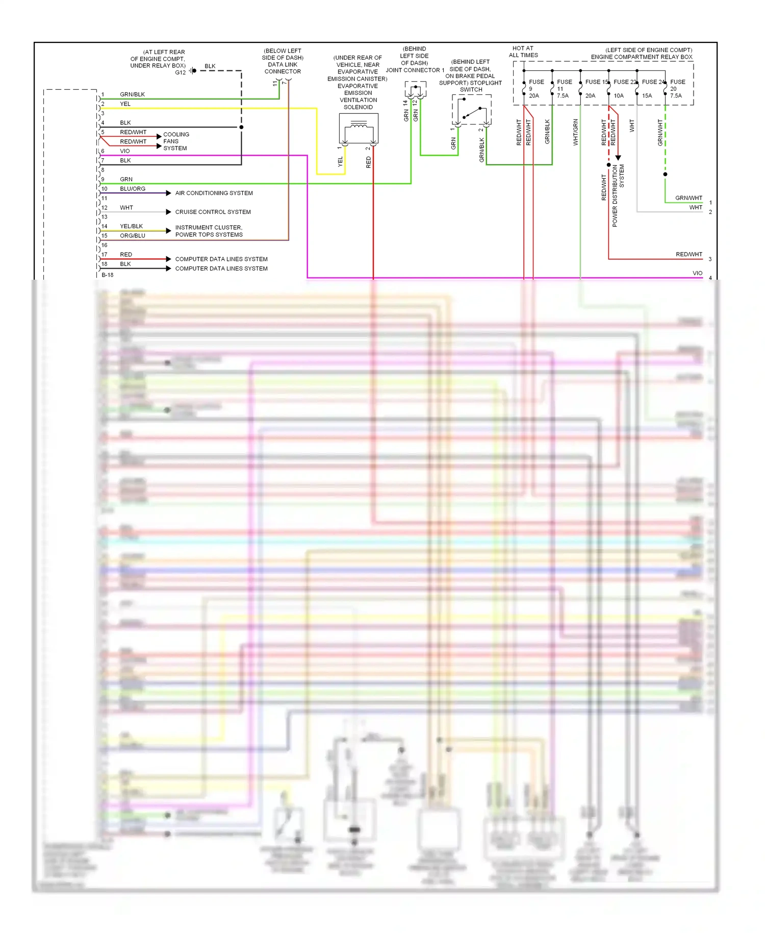 Mitsubishi Eclipse IV facelift (2008-2011) powertrain control module (left side of engine compt, forward of relay box) wiring diagram  (3 of 6)