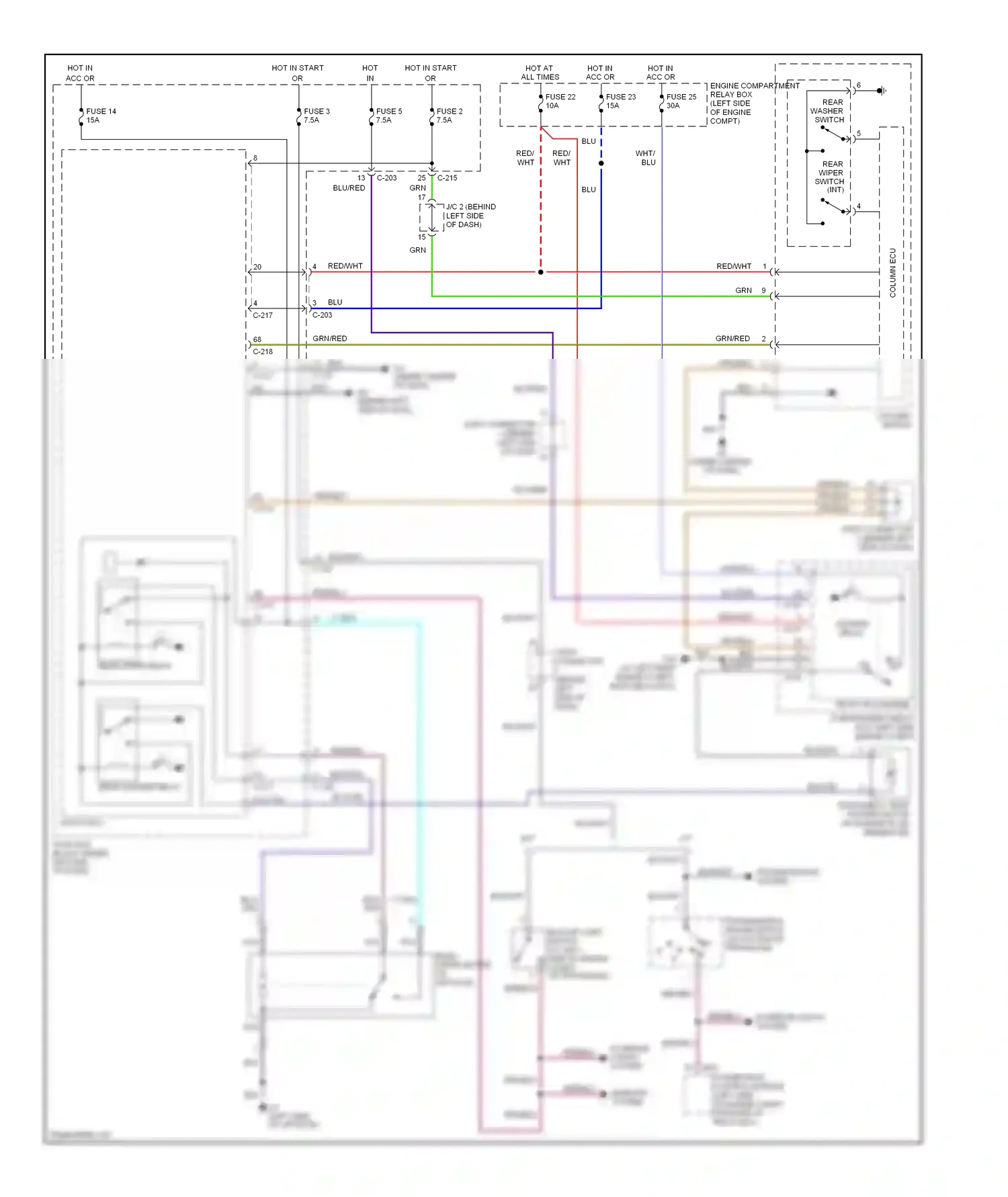 Mitsubishi Eclipse IV facelift (2008-2011) powertrain control module (left side of engine compt, forward of relay box) wiring diagram  (2 of 6)
