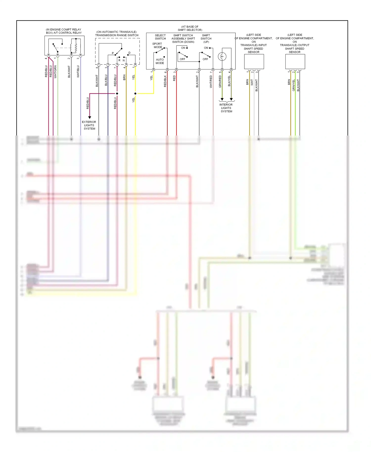 Mitsubishi Eclipse IV facelift (2008-2011) shift switch (up) wiring diagram  (1 of 3)