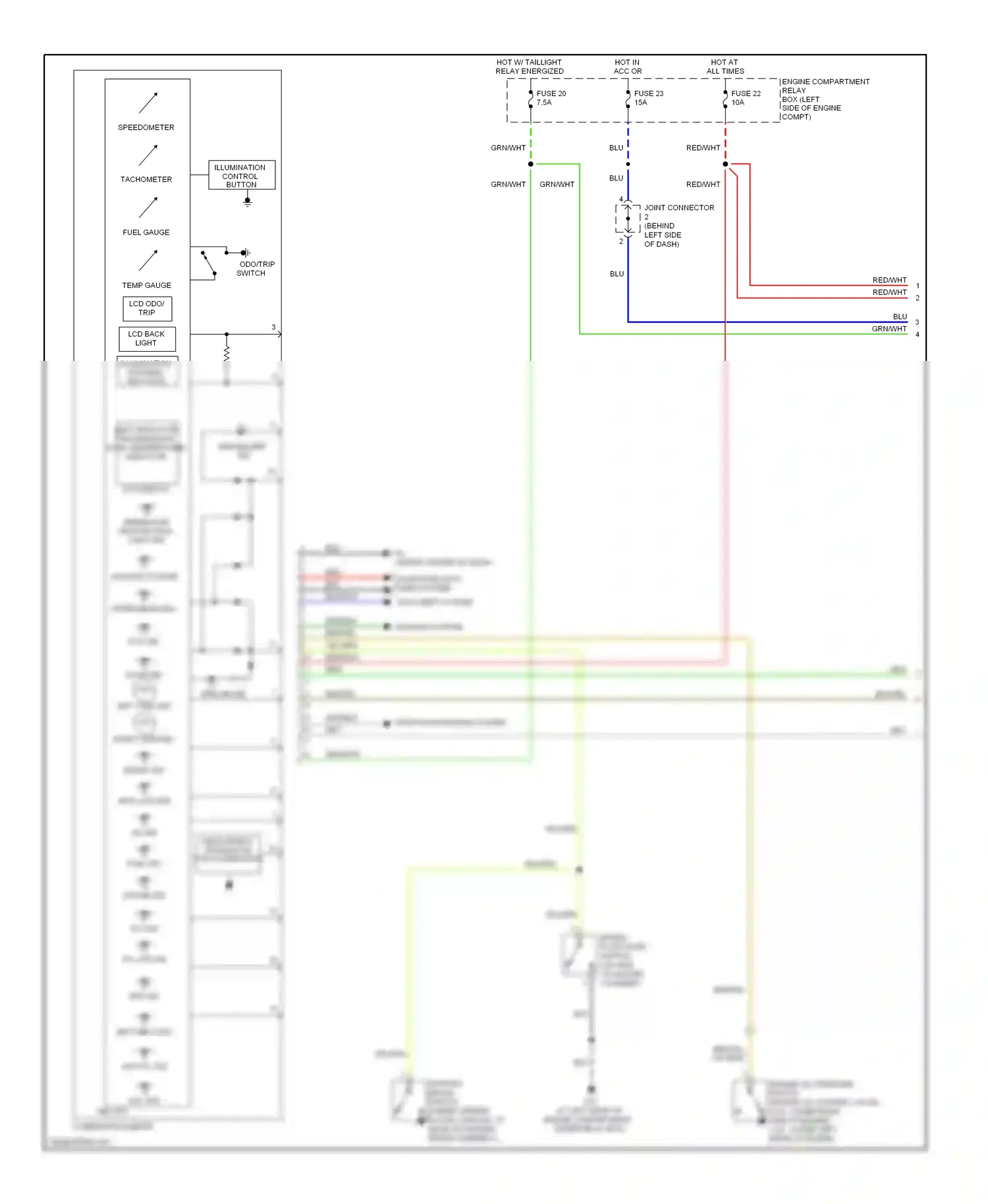 Mitsubishi Eclipse IV facelift (2008-2011) speedometer wiring diagram  (1 of 1)