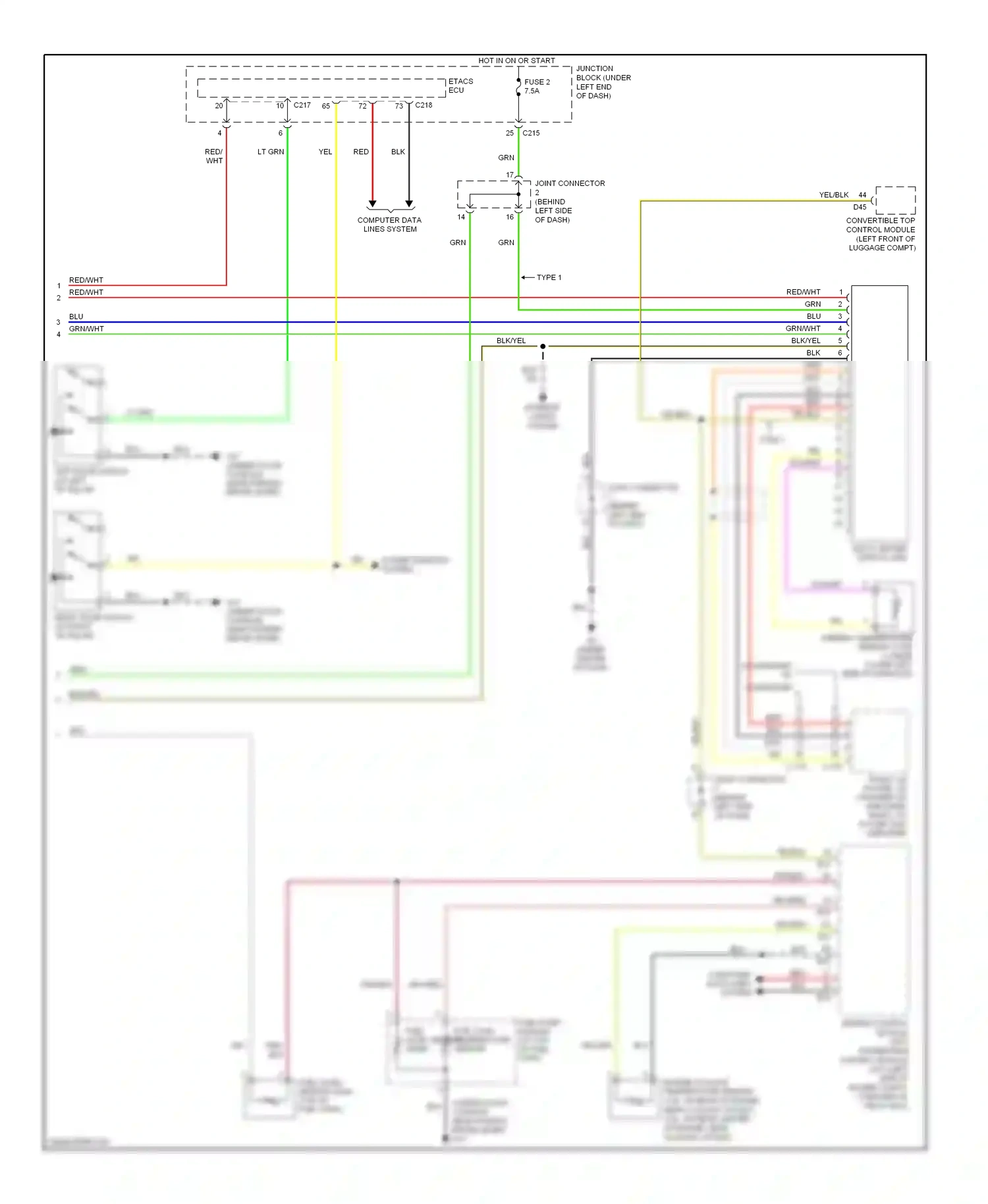 Mitsubishi Eclipse IV facelift (2008-2011) (under floor console) wiring diagram  (2 of 2)