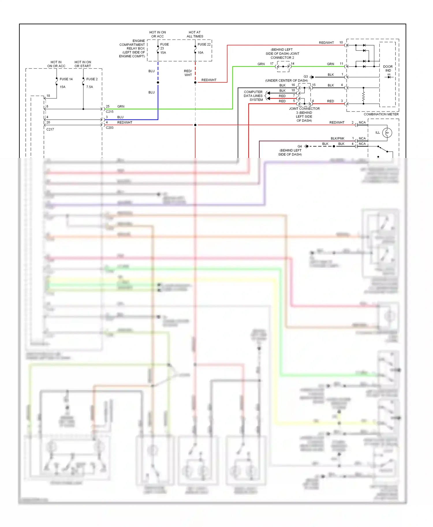 Mitsubishi Eclipse IV facelift (2008-2011) (under floor console) wiring diagram  (1 of 2)