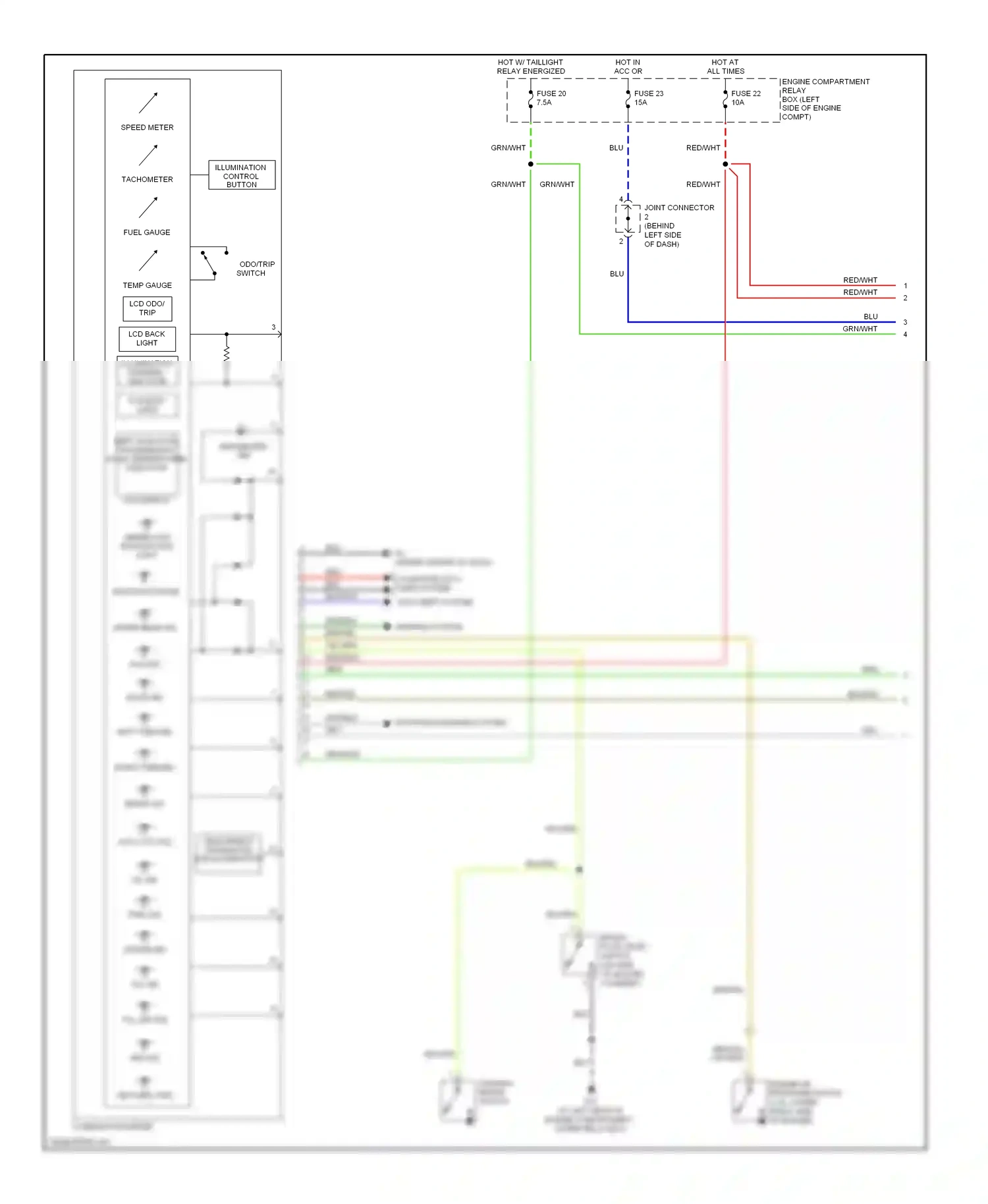 Mitsubishi Eclipse IV (2005-2008) button wiring diagram  (1 of 2)