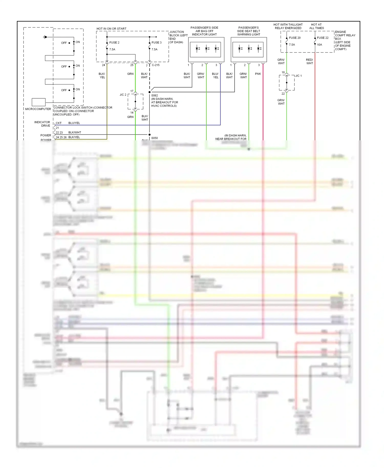 Mitsubishi Eclipse IV (2005-2008) engine compt relay box (left side of engine compt) wiring diagram  (1 of 1)