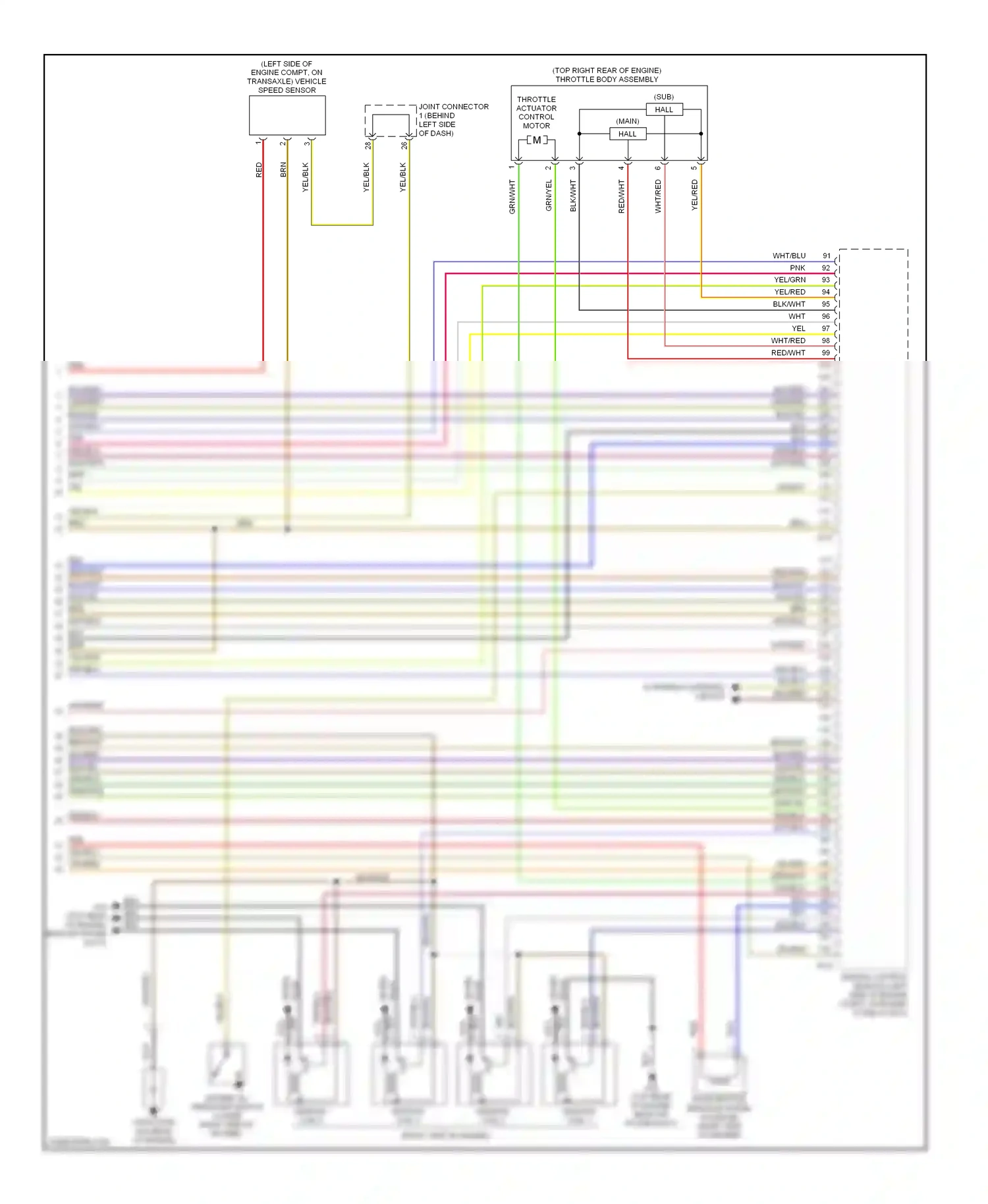 Mitsubishi Eclipse IV (2005-2008) engine control module (left side of engine compt, forward of relay box) wiring diagram  (2 of 4)