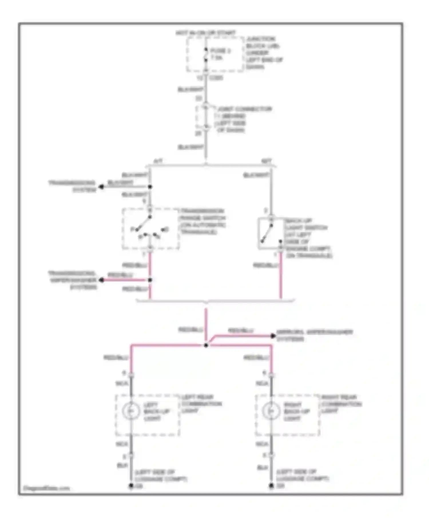 Wiring diagram left back-up for Mitsubishi Eclipse IV (2005-2008) (1 of 1)