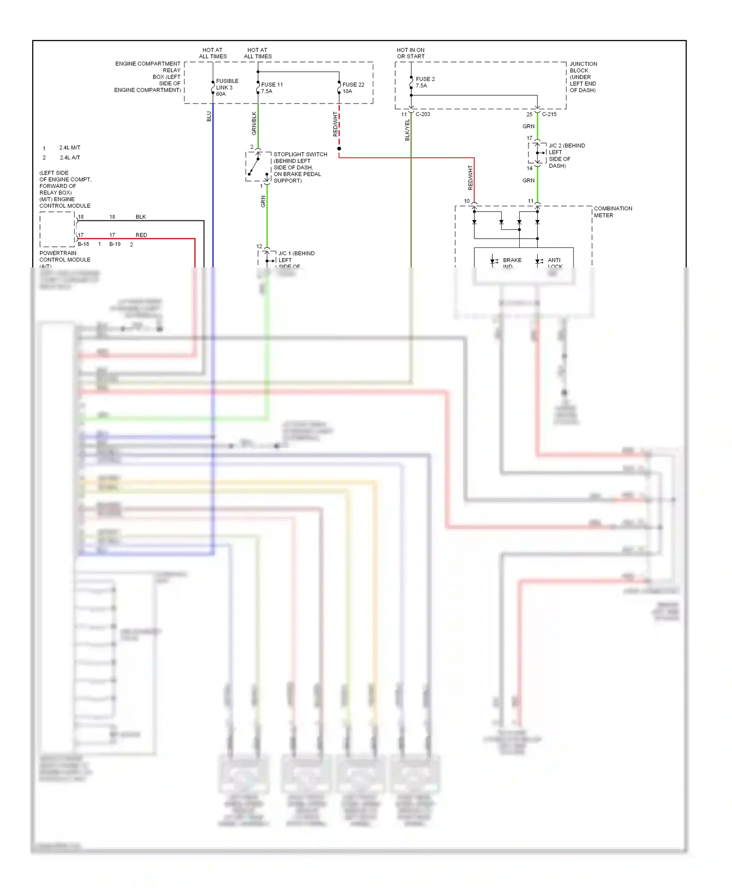 Mitsubishi Eclipse IV (2005-2008) motor wiring diagram  (1 of 3)