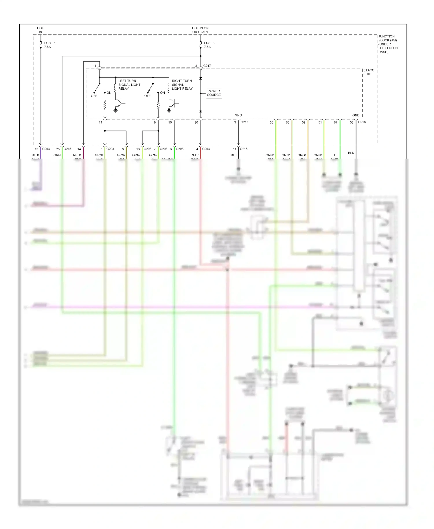 Mitsubishi Eclipse IV (2005-2008) right wiring diagram  (1 of 3)