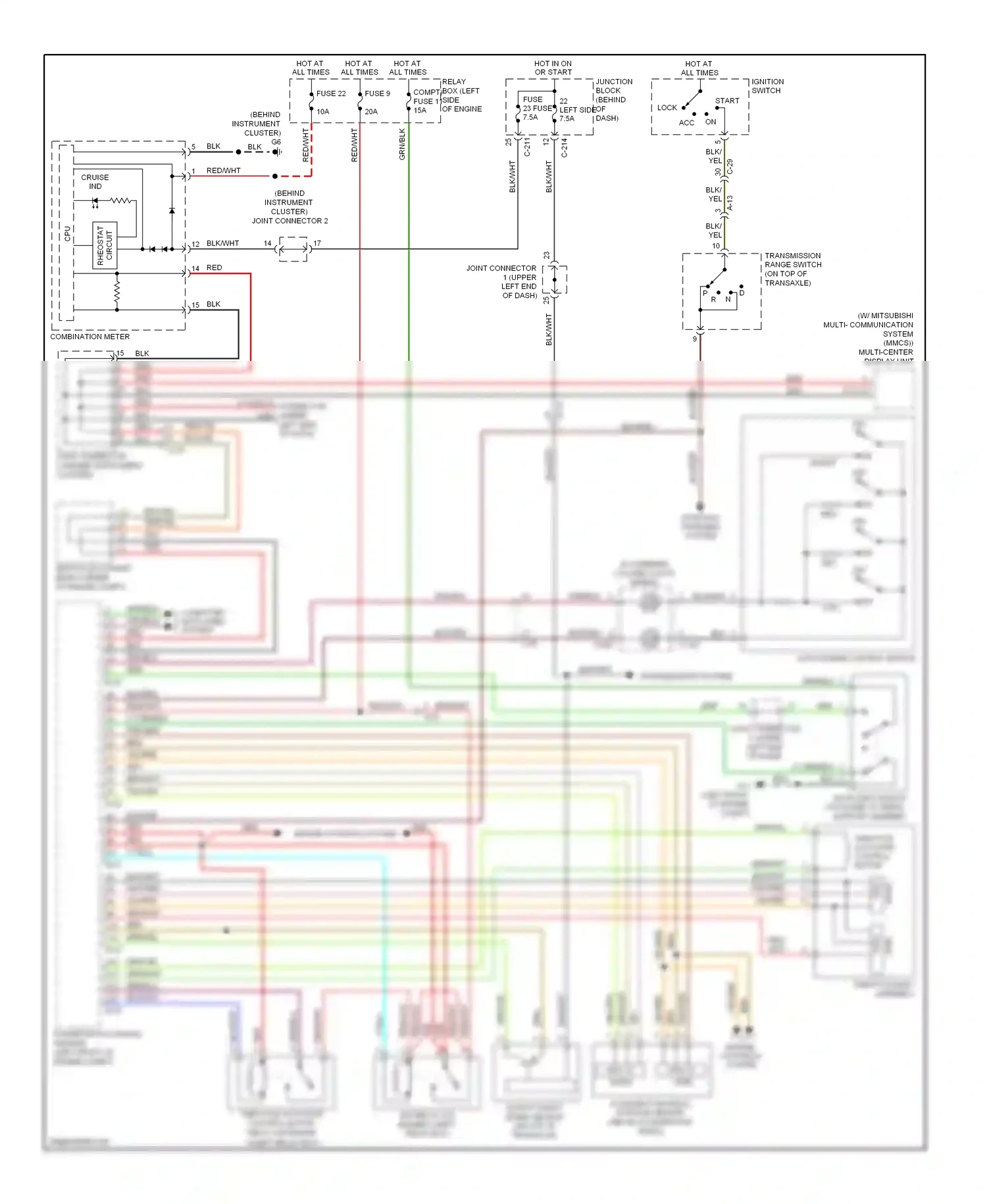 Mitsubishi Galant IX facelift 2 (2008-2012) engine controls system wiring diagram  (3 of 8)
