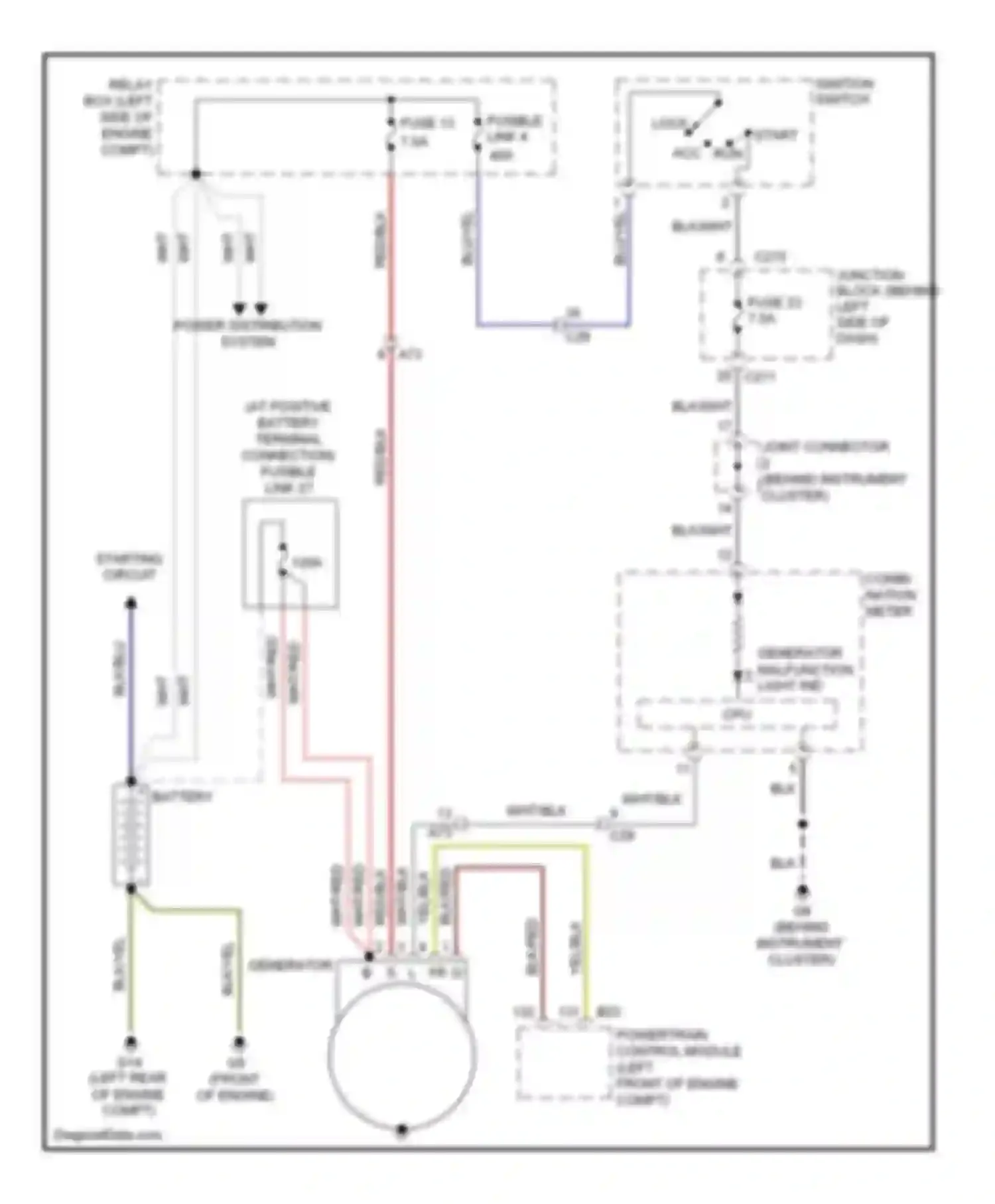 Wiring diagram power distribution system for Mitsubishi Galant IX facelift 2 (2008-2012) (2 of 8)