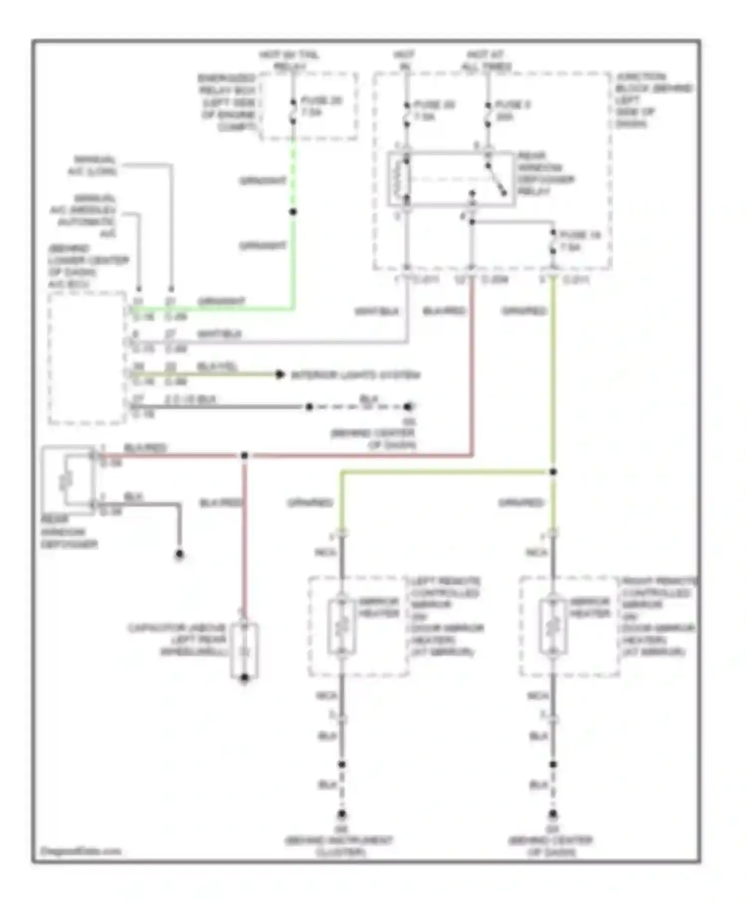 Galant Mitsubishi IX facelift (2006-2009): Defoggers circuit