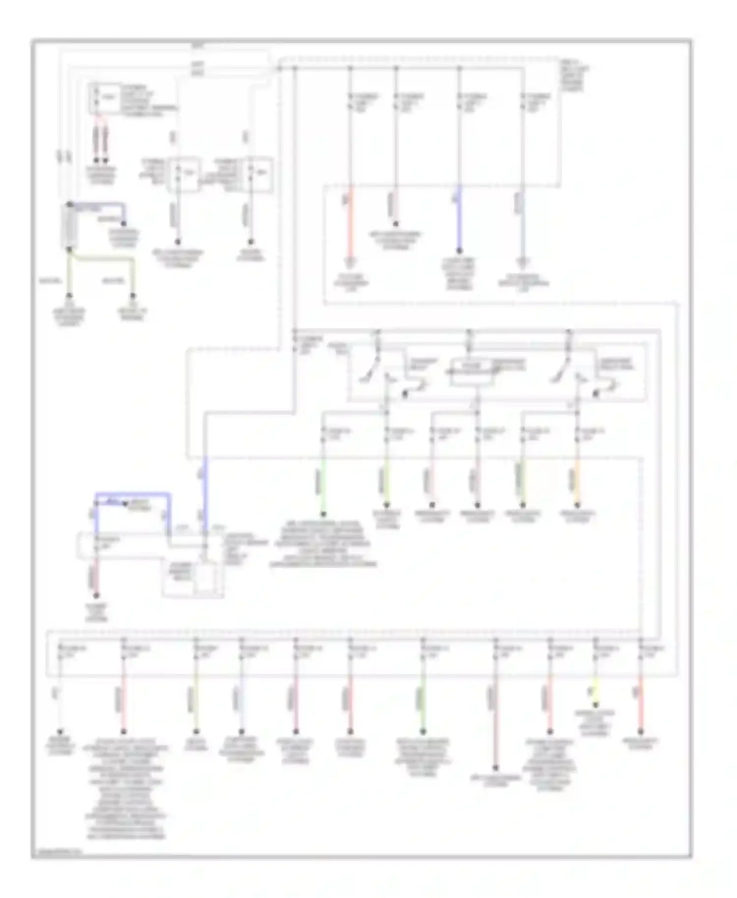 Galant Mitsubishi IX facelift (2006-2009): Power distribution circuit (1 of 2)