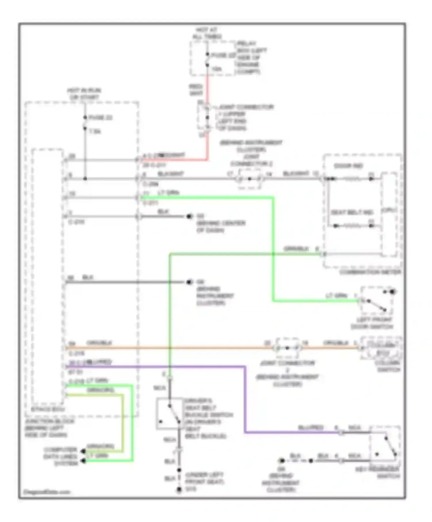 Galant Mitsubishi IX facelift (2006-2009): Chime circuit