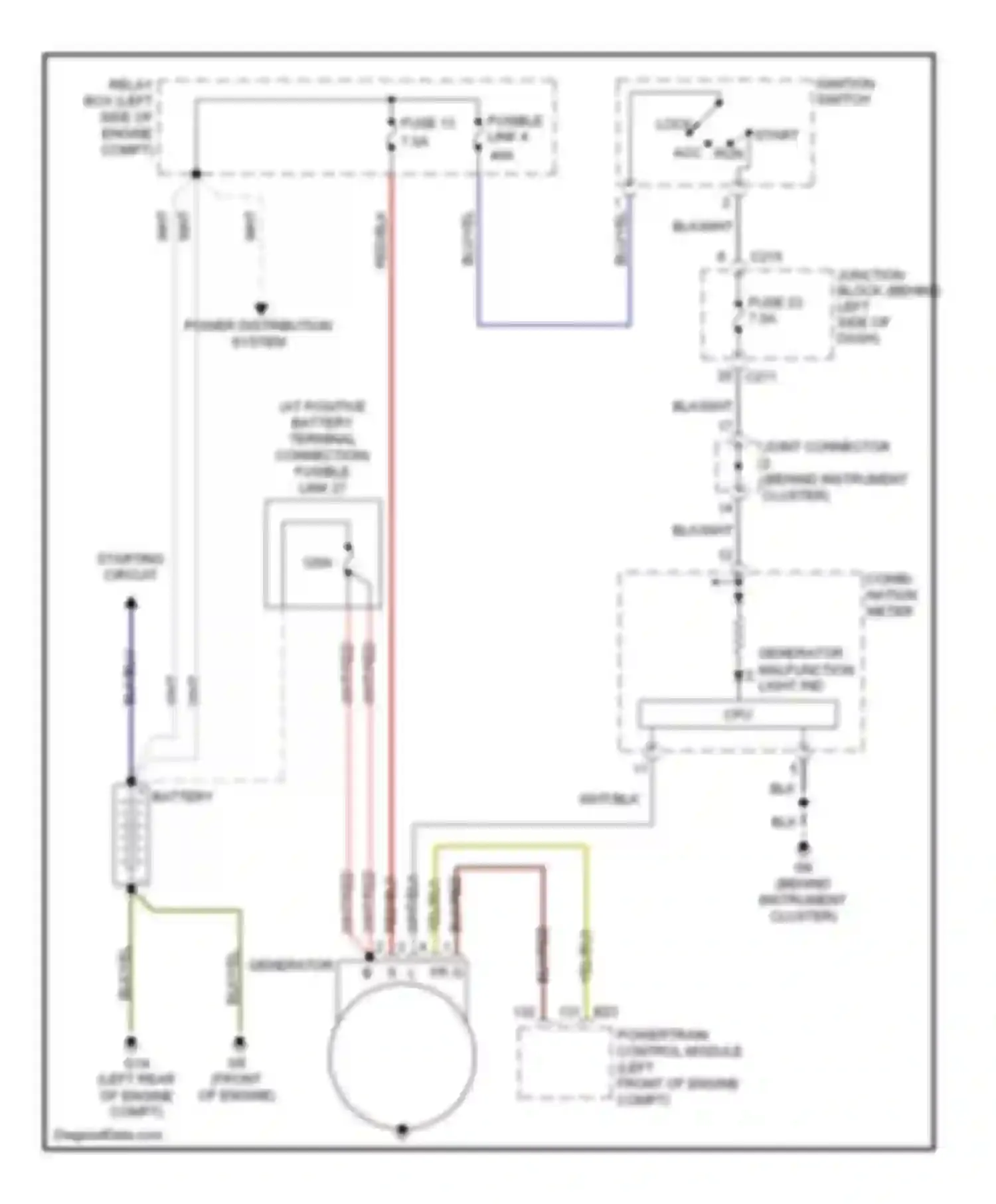 Wiring diagram fuse 13 for Mitsubishi Galant IX facelift (2006-2009) (2 of 3)