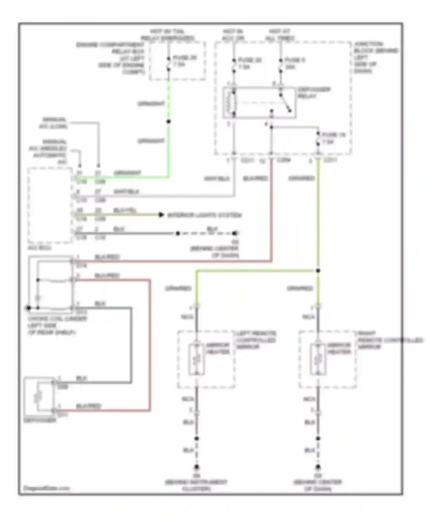 Galant Mitsubishi IX (2003-2006): Defoggers circuit