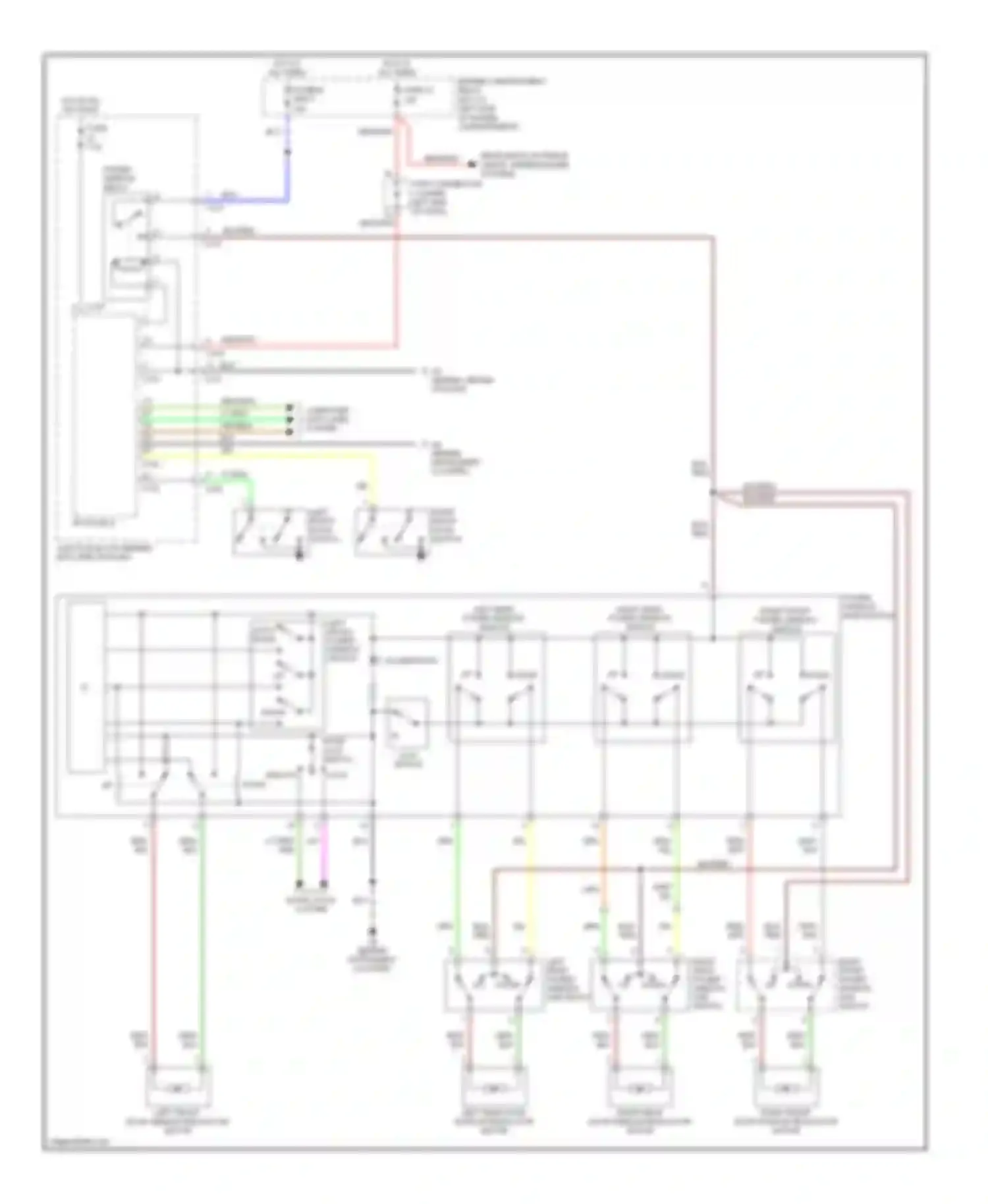 Galant Mitsubishi IX (2003-2006): Power windows circuit