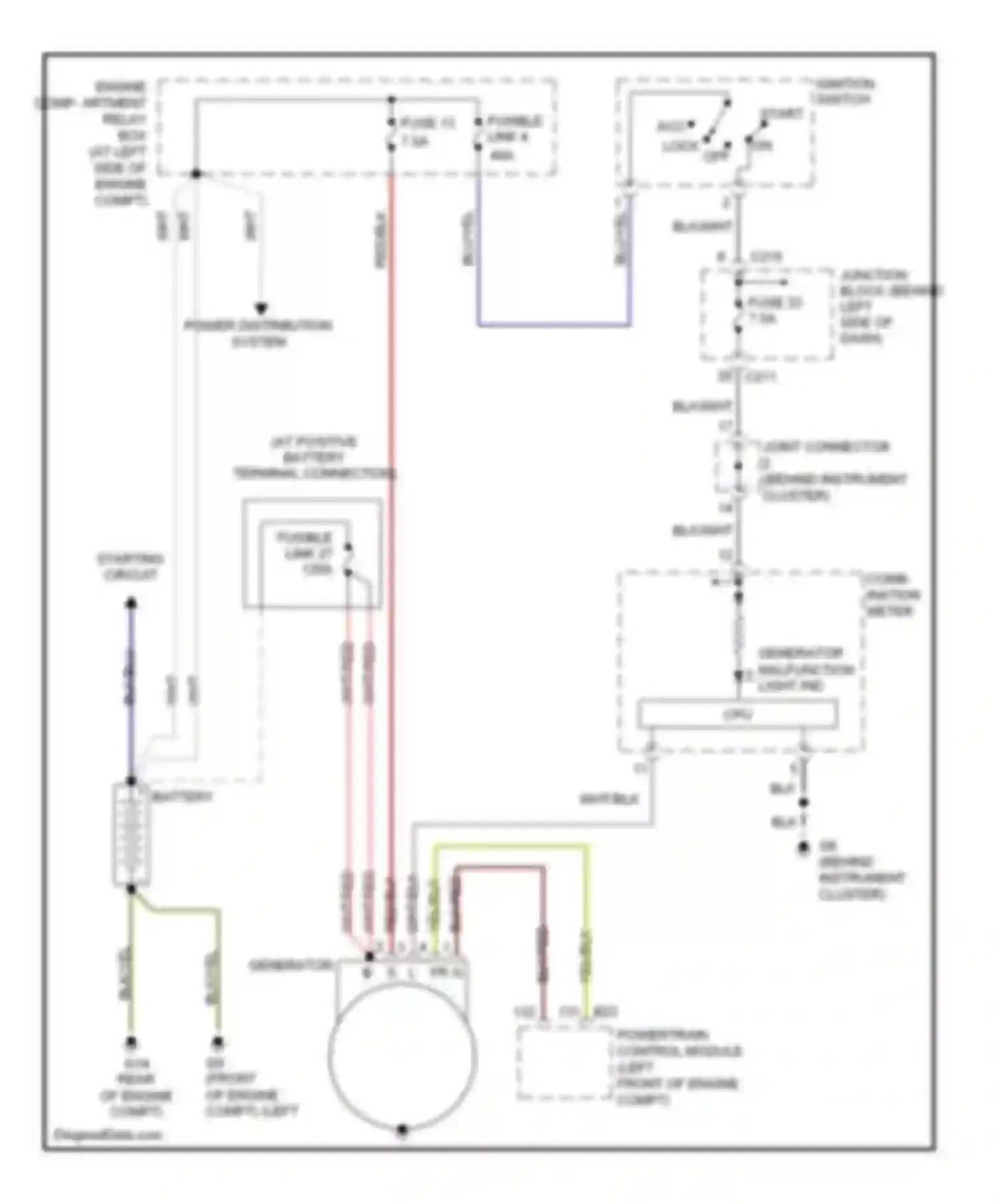 Wiring diagram fuse 13 for Mitsubishi Galant IX (2003-2006) (1 of 2)