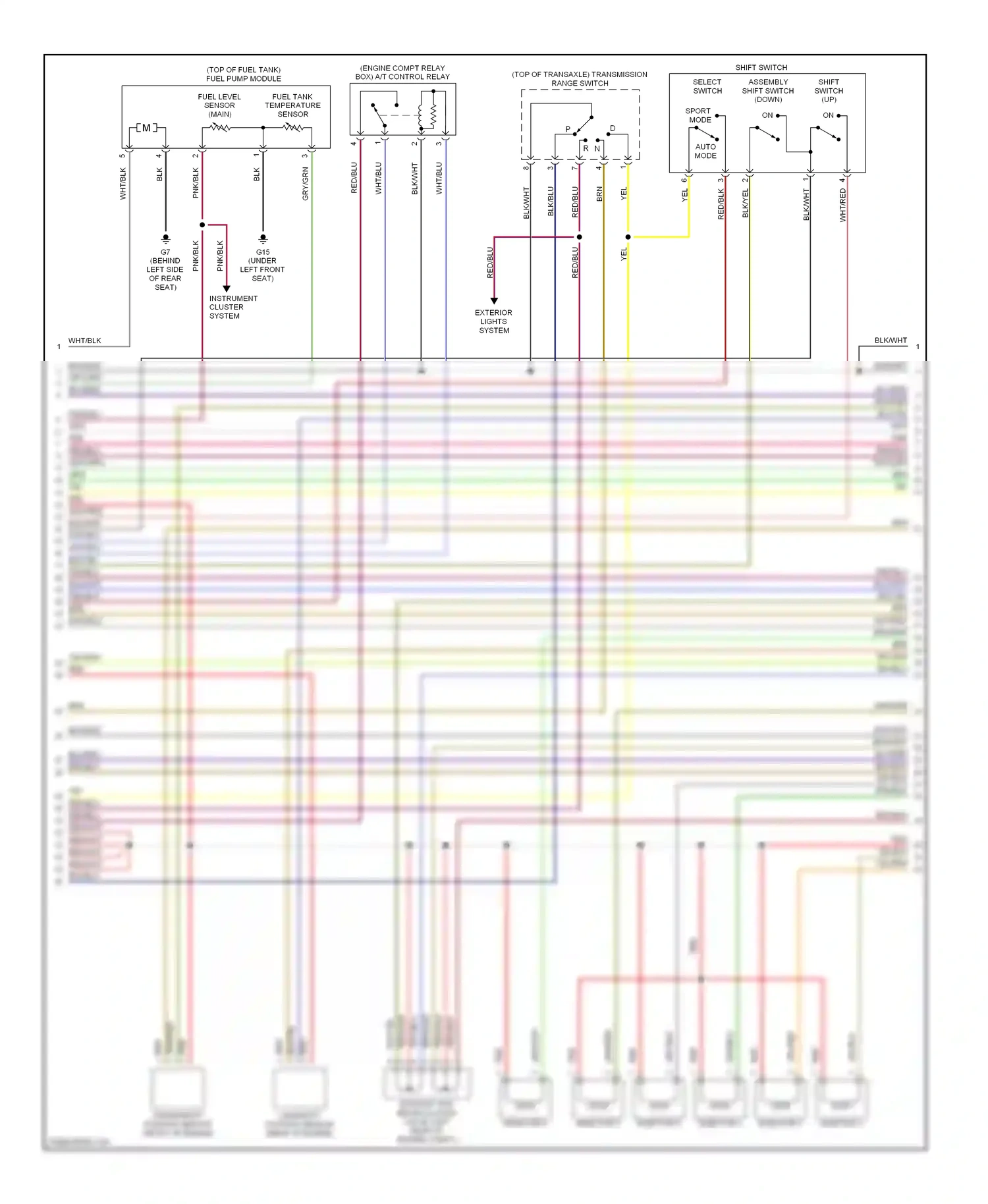 Mitsubishi Galant IX (2003-2006) shift switch assembly shift switch (down) wiring diagram  (2 of 2)