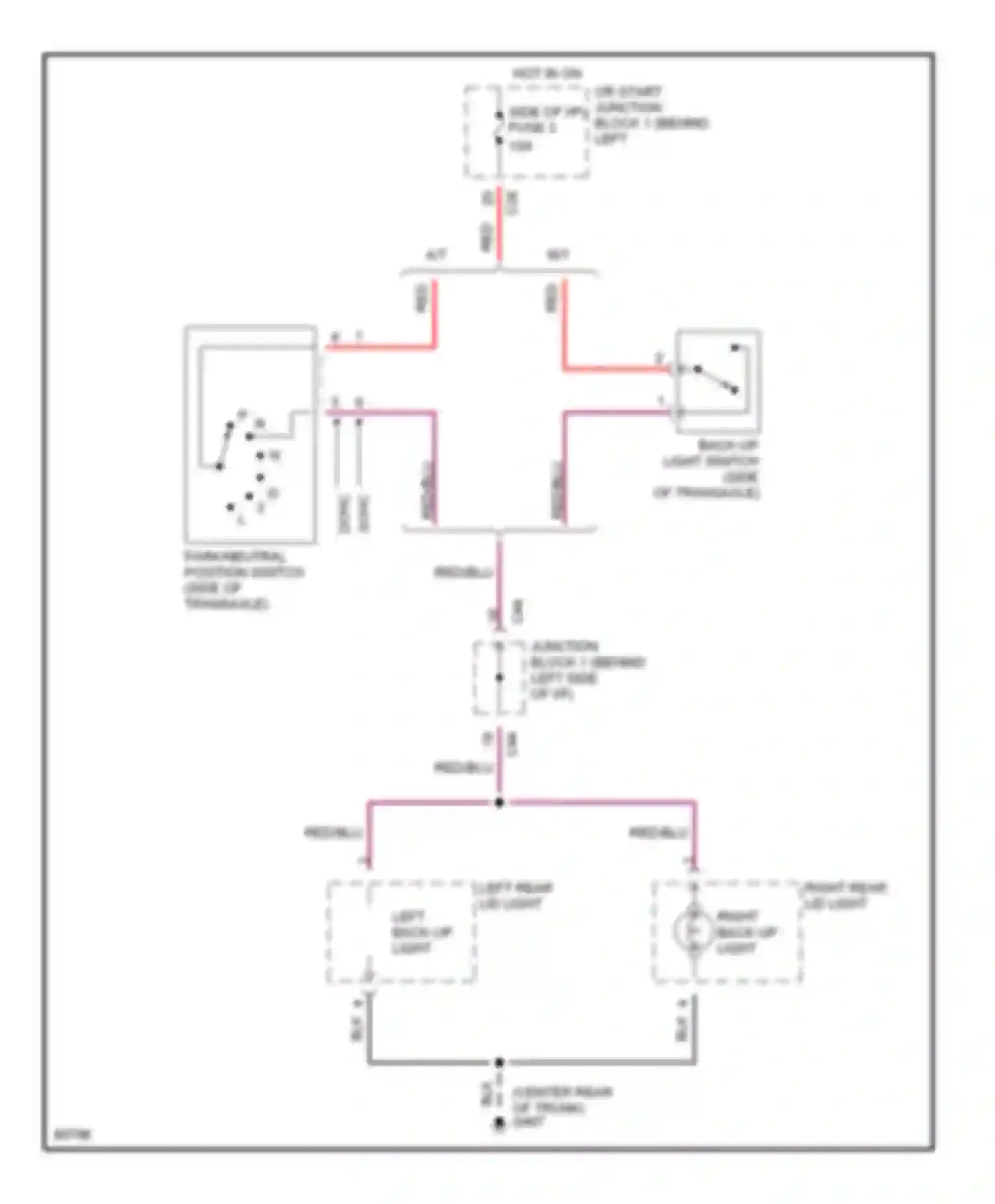 Galant Mitsubishi VII (1992-1997): Back-up lamps circuit