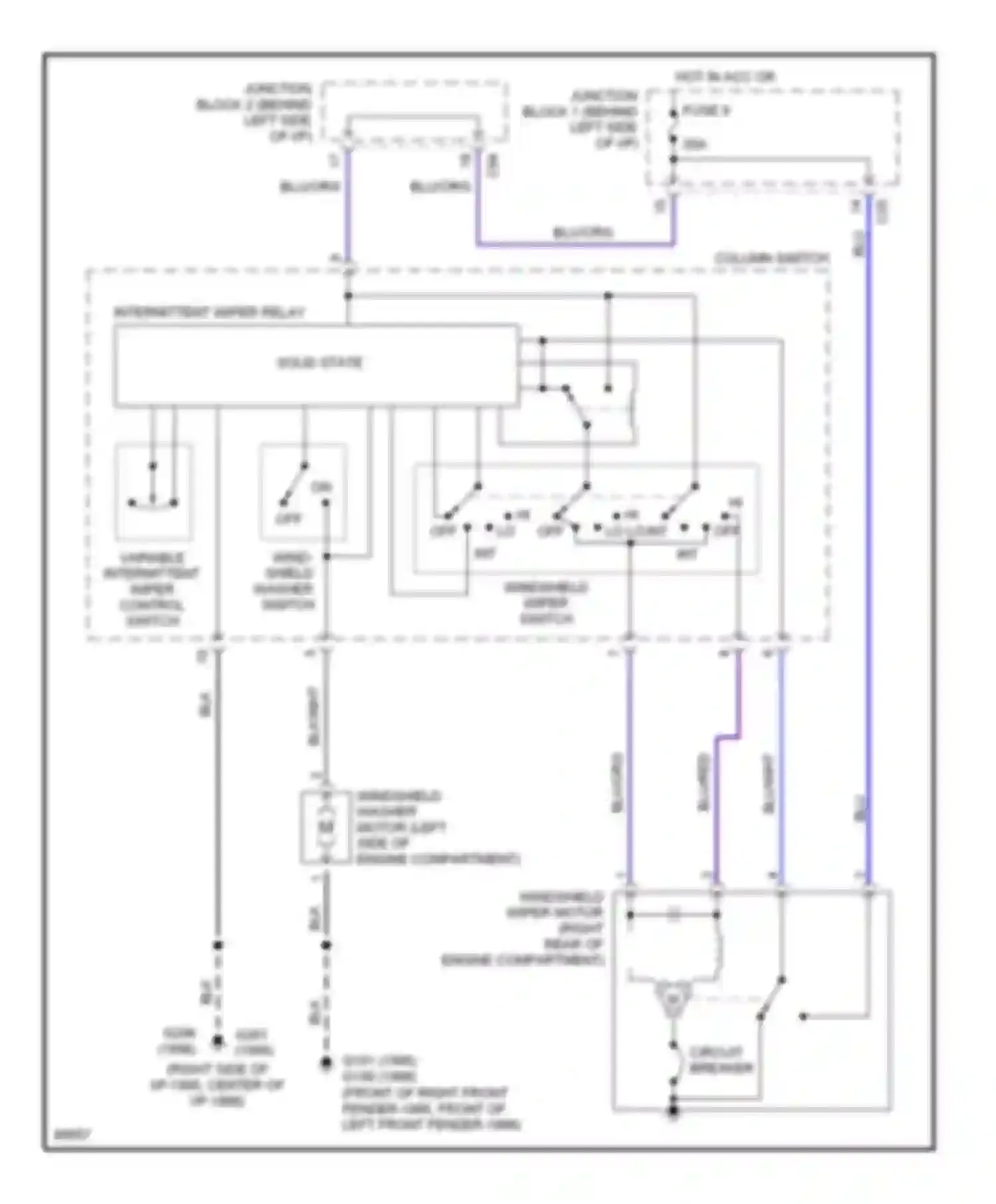 Galant Mitsubishi VII (1992-1997): Wiper/washer circuit