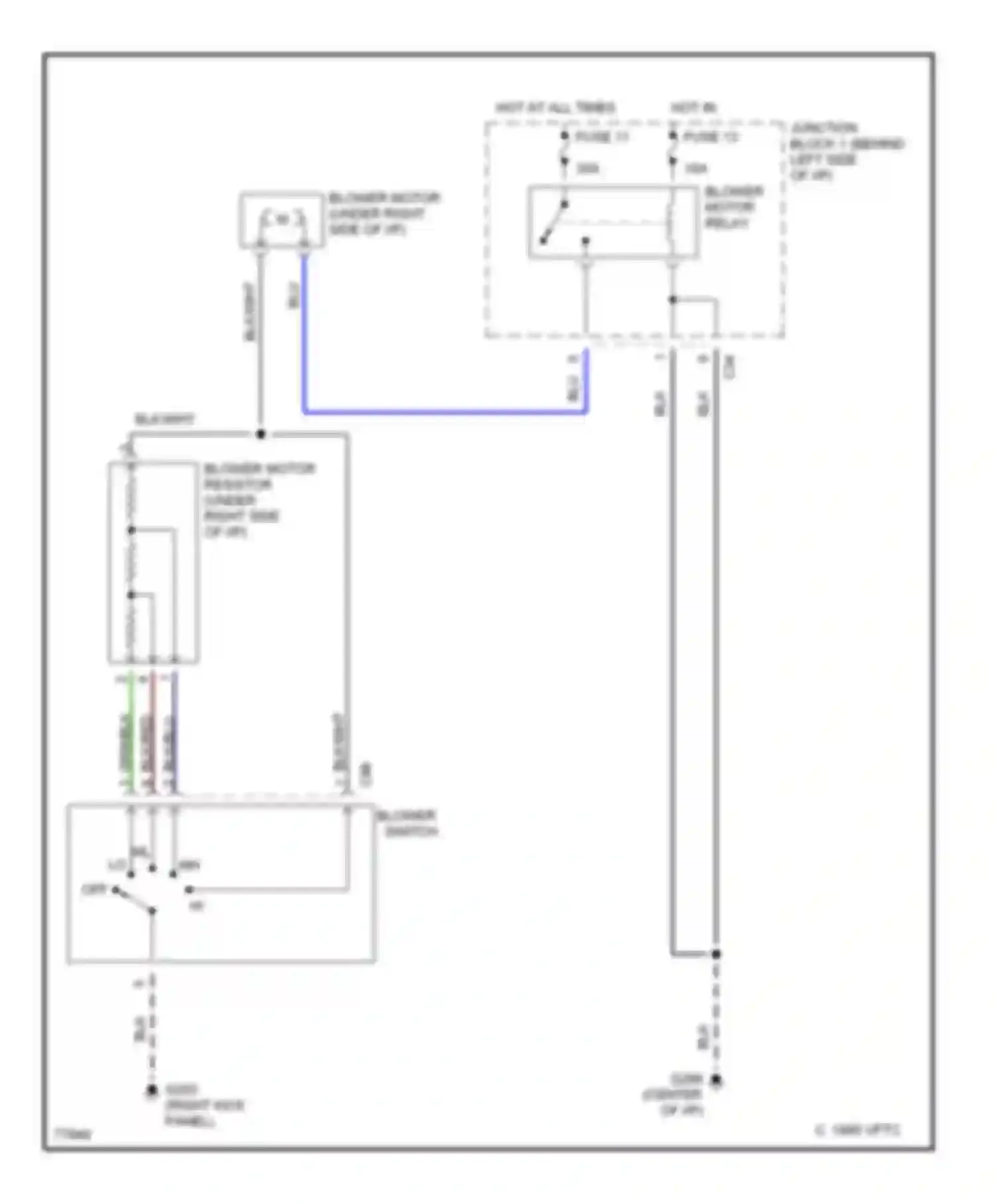 Wiring diagram hot in on for Mitsubishi Galant VII (1992-1997) (4 of 7)