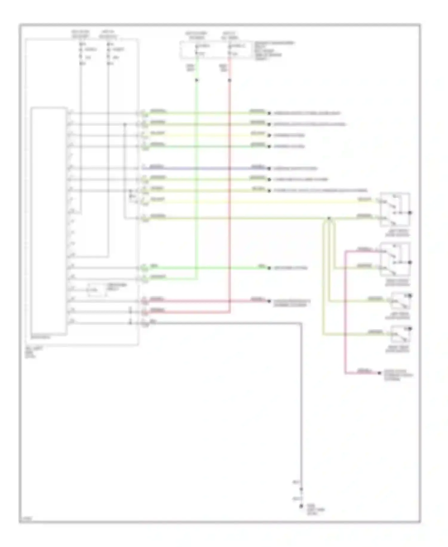 Wiring diagram right front door switch for Mitsubishi Galant VII (1992-1997) (1 of 3)