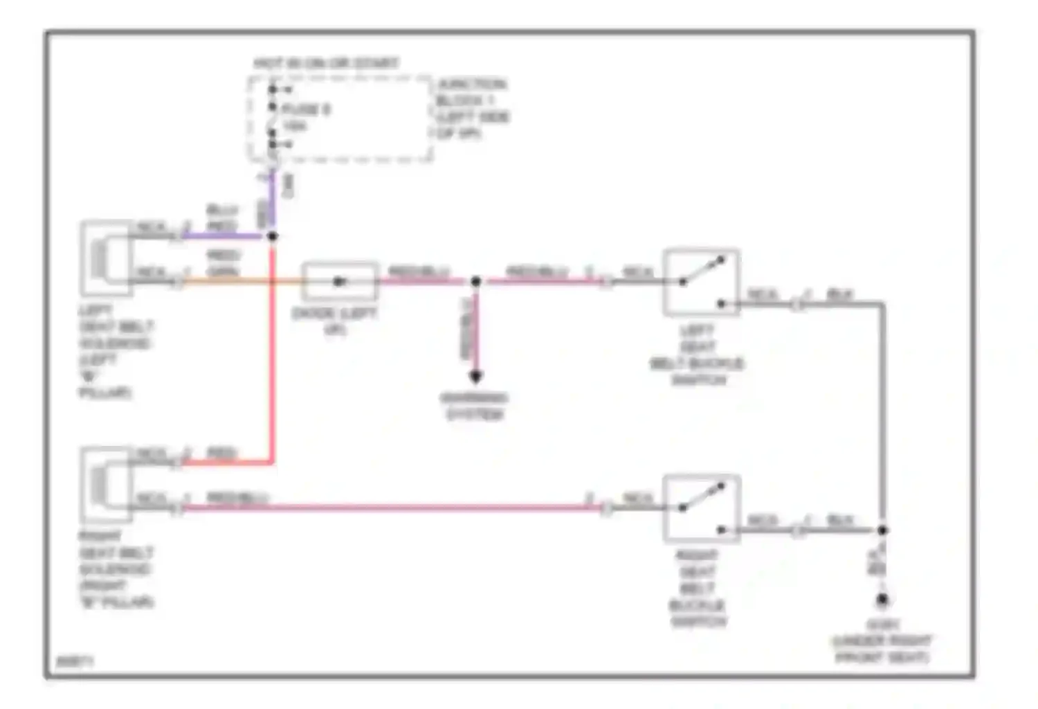 Wiring diagram warning system for Mitsubishi Galant VII (1992-1997) (2 of 3)