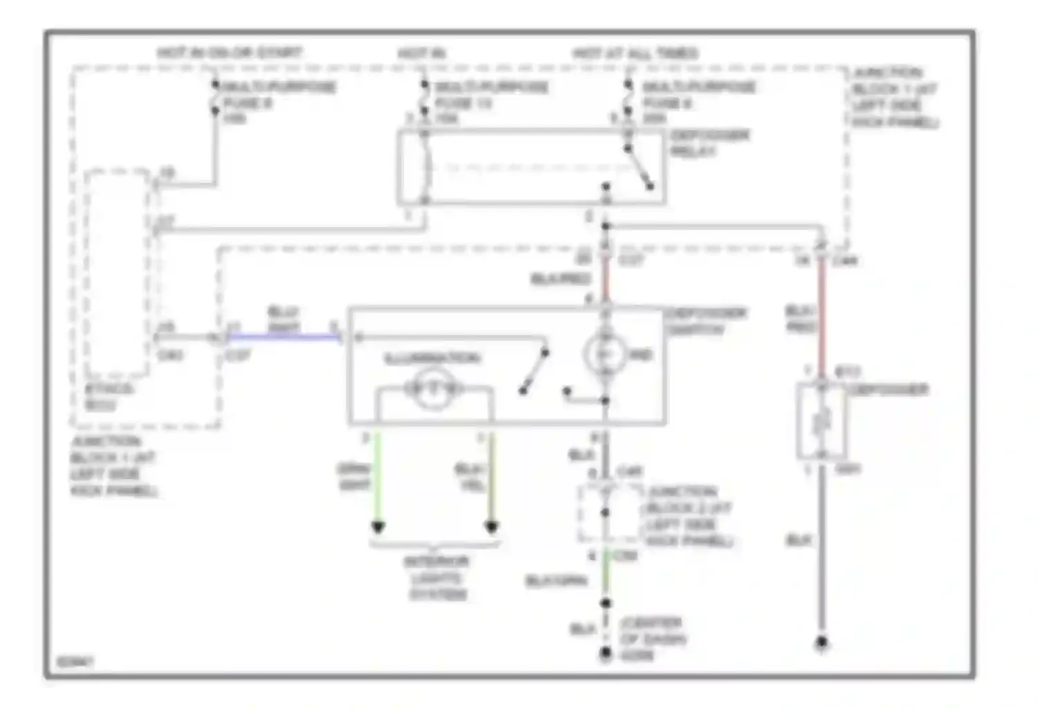 Galant Mitsubishi VIII (1996-1999): Defogger circuit, with etacs-ecu