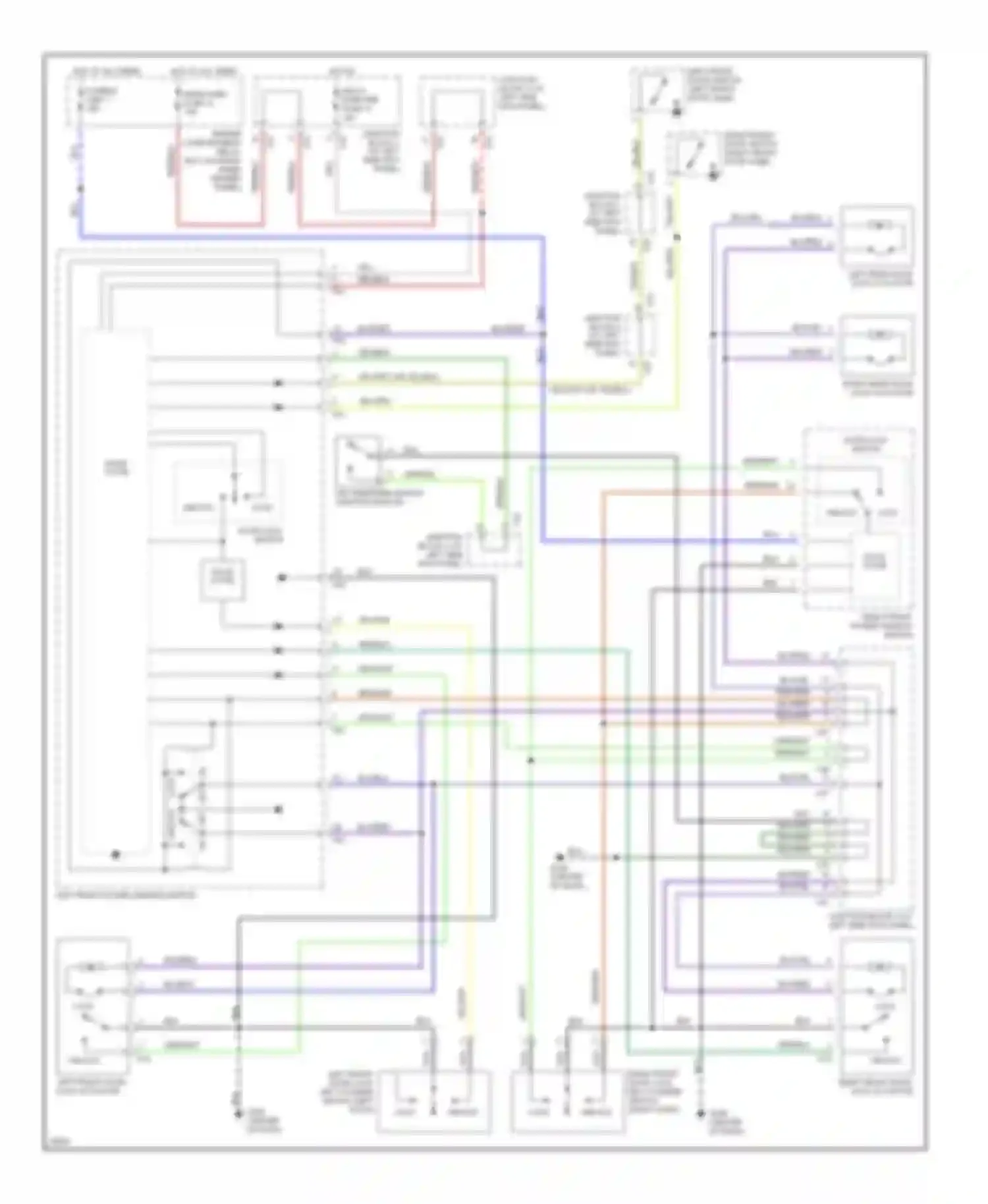 Galant Mitsubishi VIII (1996-1999): Power door lock circuit, without keyless entry