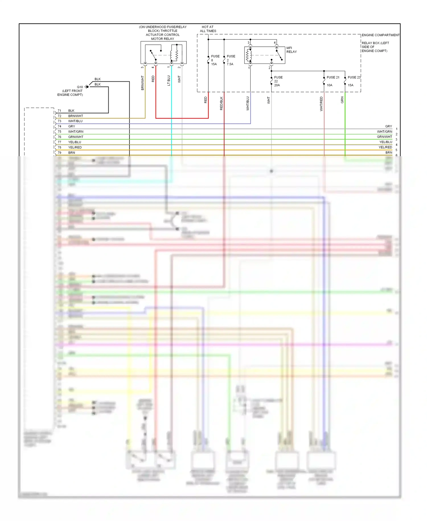 Mitsubishi Lancer IX facelift (2005-2010) (engine compartment) wiring diagram  (1 of 1)