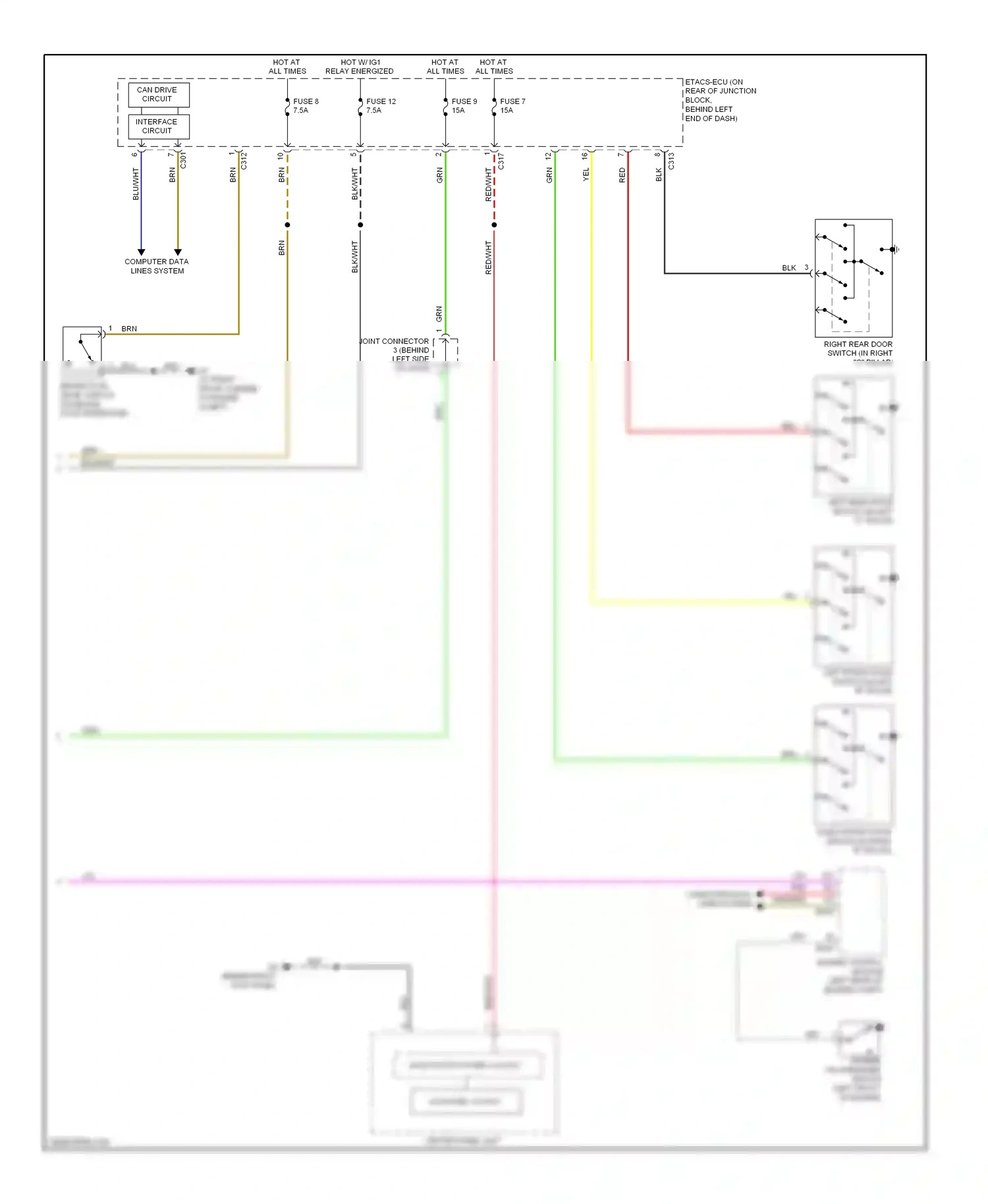 Mitsubishi Lancer IX facelift (2005-2010) lcd panel (clock) wiring diagram  (1 of 1)