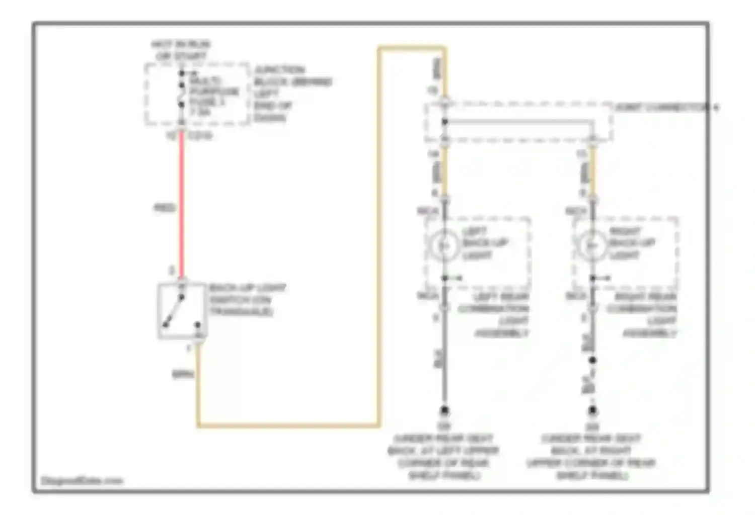 Lancer Mitsubishi IX (2000-2007): Back-up lamps circuit, evolution