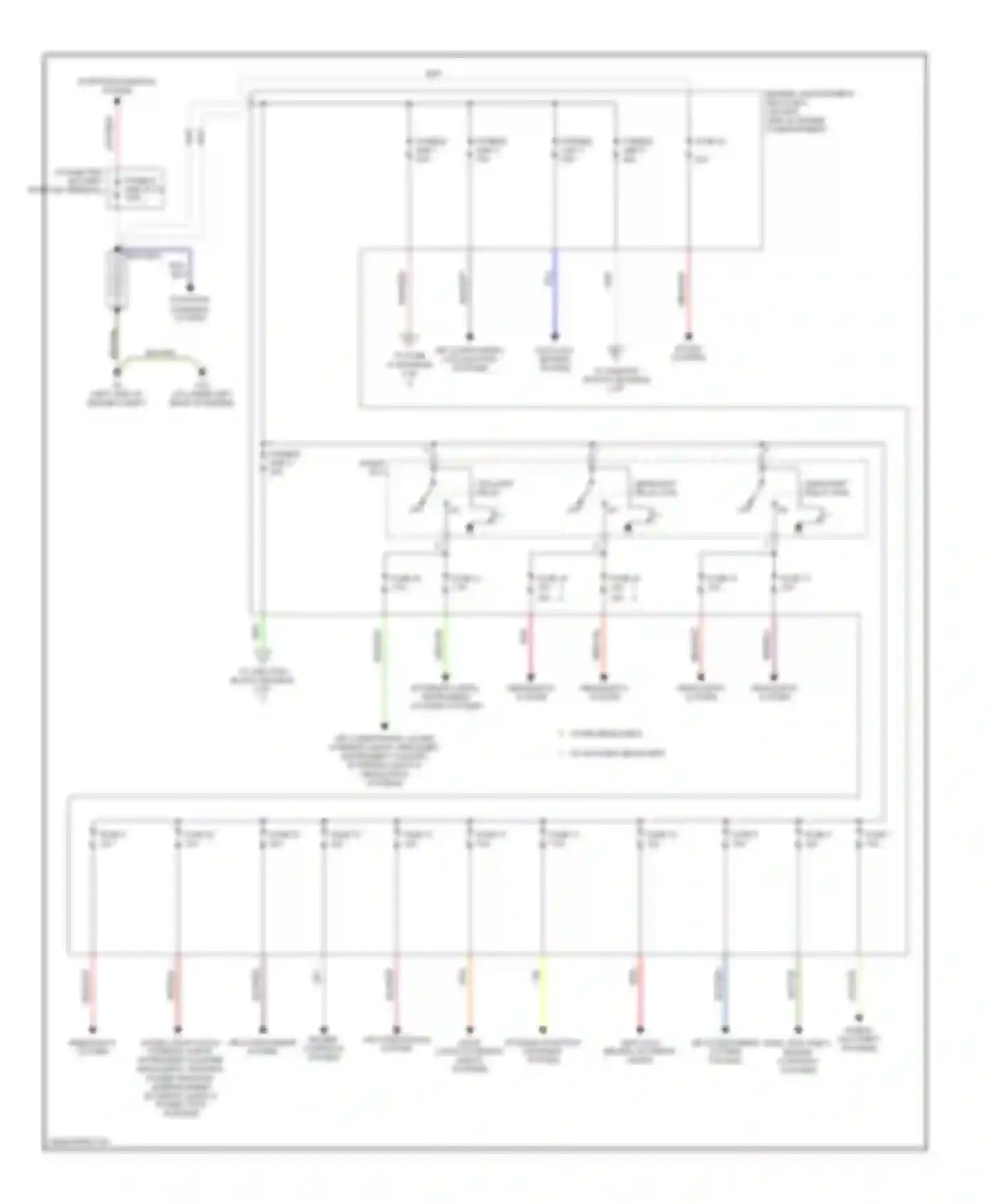 Lancer Mitsubishi IX (2000-2007): Power distribution circuit, evolution (1 of 2)