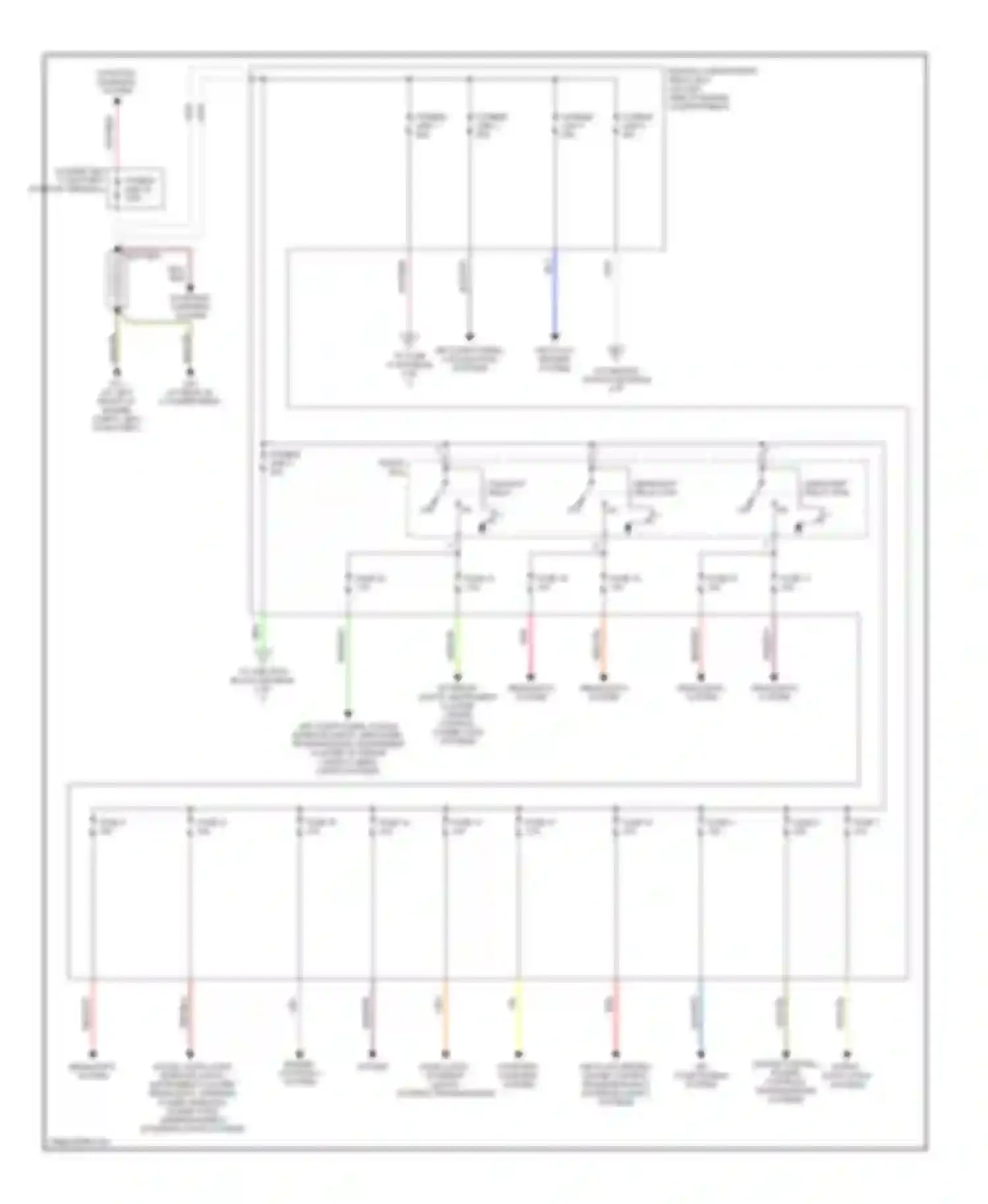 Lancer Mitsubishi IX (2000-2007): Power distribution circuit, except evolution (1 of 2)