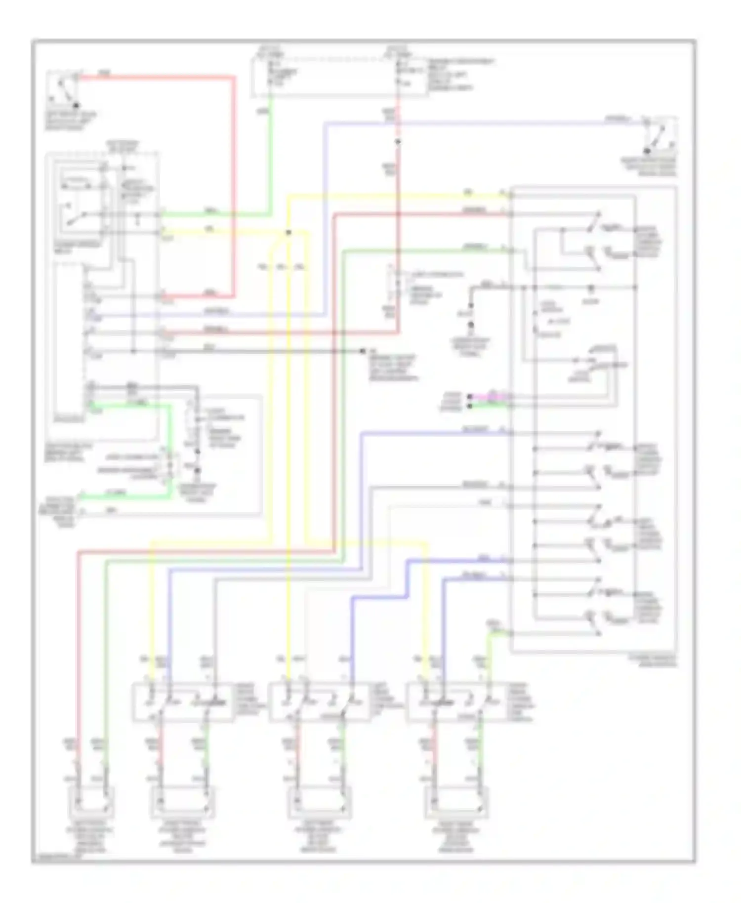Lancer Mitsubishi IX (2000-2007): Power windows circuit, except evolution
